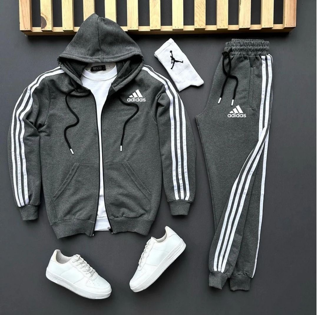 Compleu Bumbac Cu Gluga + Tricou + 2 Perechi Sosete Jordan Lungi Alb