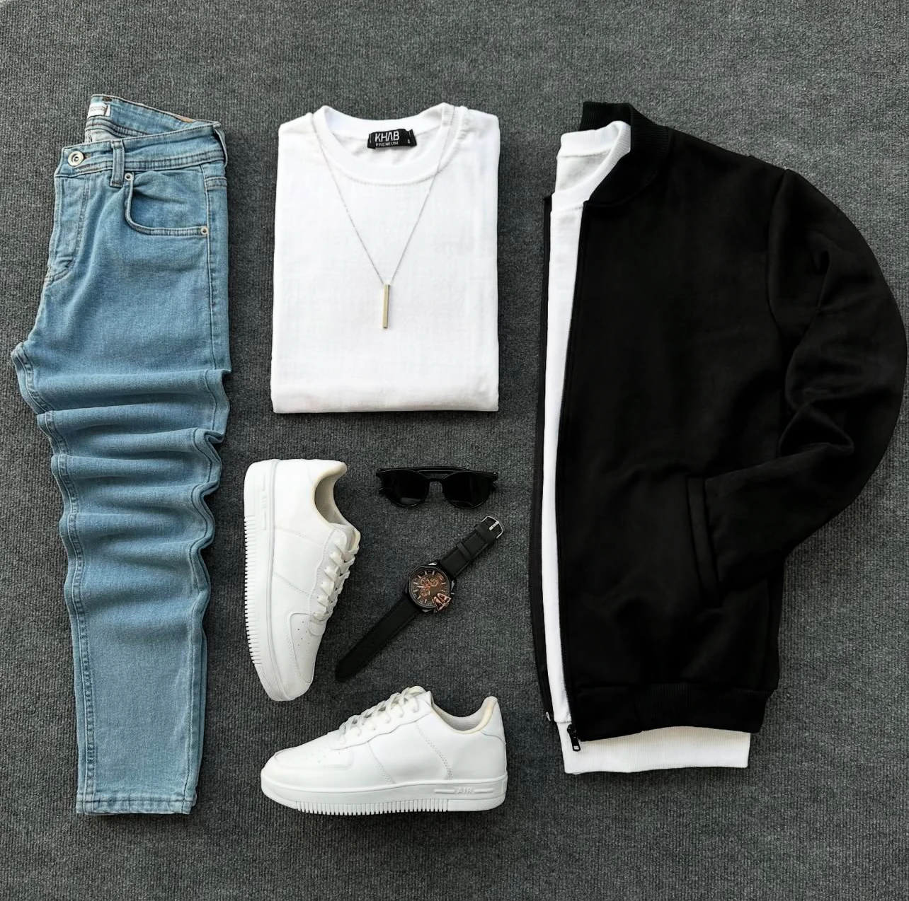 SET 5 PIESE: Jachetă, Bluză, Pantaloni, Ceas și Ochelari