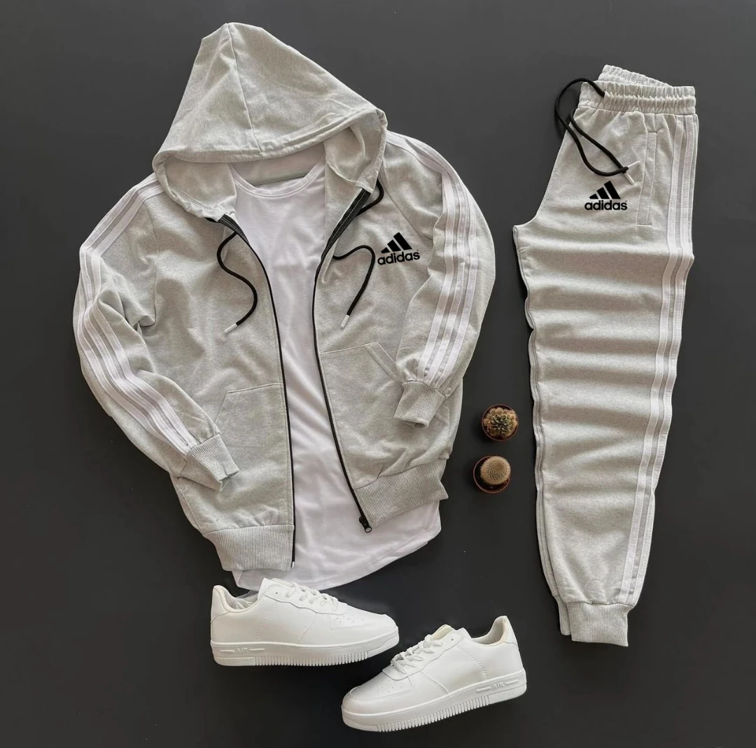 Compleu Bumbac Cu Gluga + Tricou + 2 Perechi Sosete Nike Lungi Alb