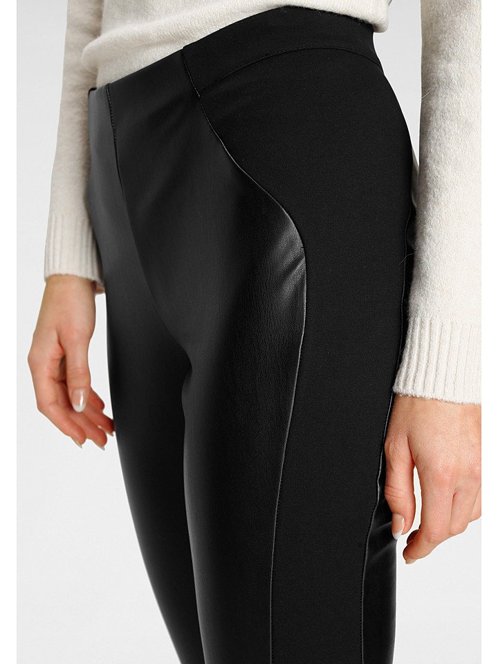 Stylische PU-Leggings Schwarz