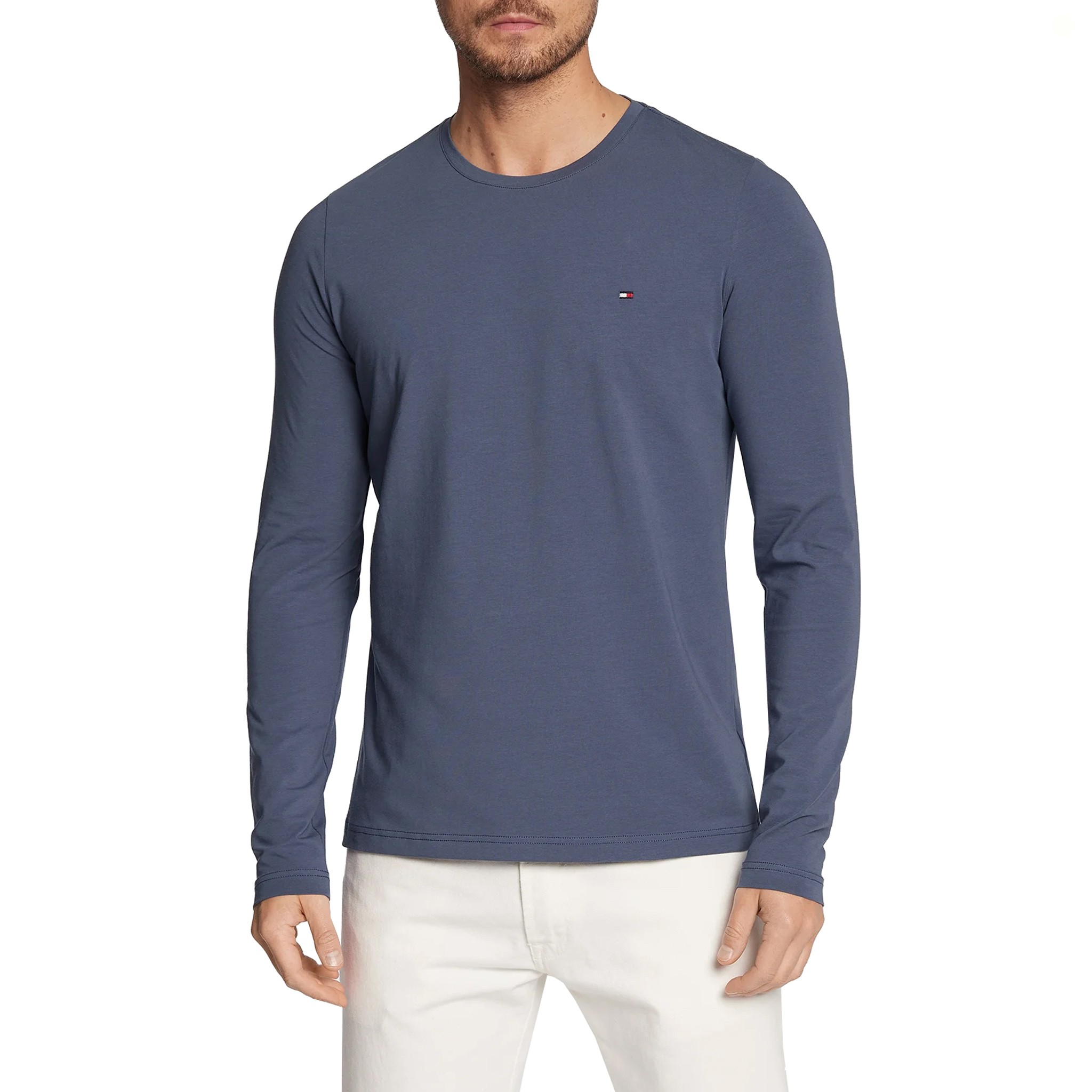 Tommy Jeans Slim Fit Langarm mit Stretch-Anteil in jeansblau