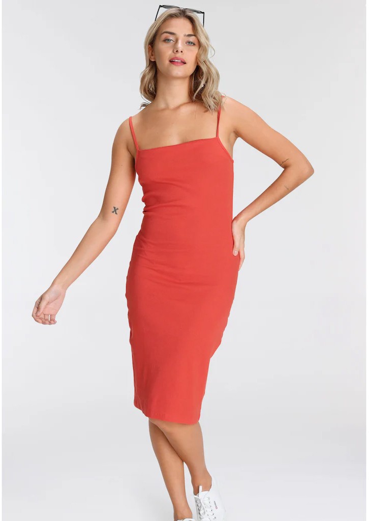 Kleid Basic Bodycon Dunkelorange