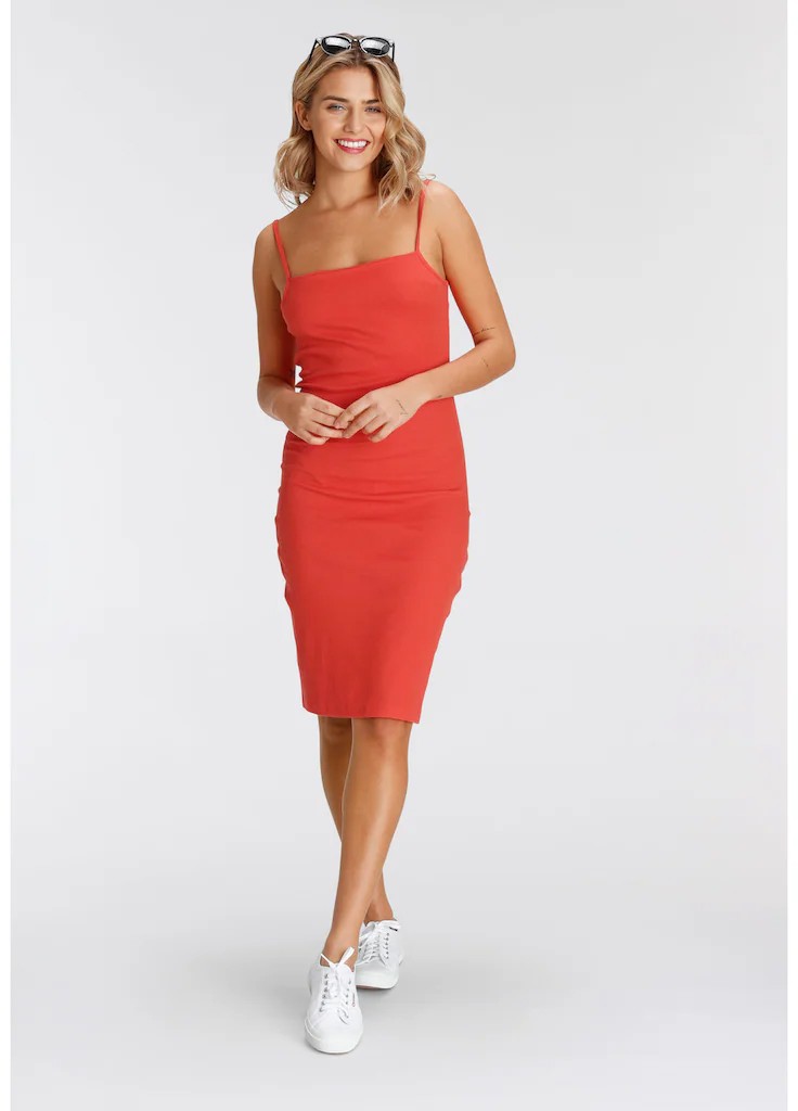 Kleid Basic Bodycon Dunkelorange