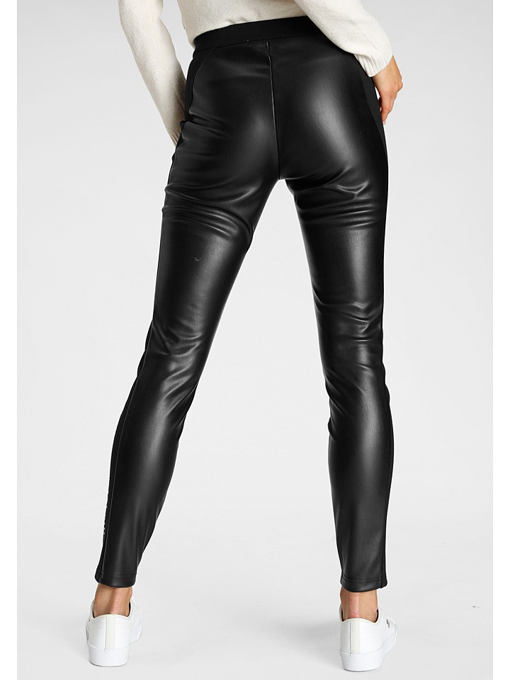 Stylische PU-Leggings Schwarz