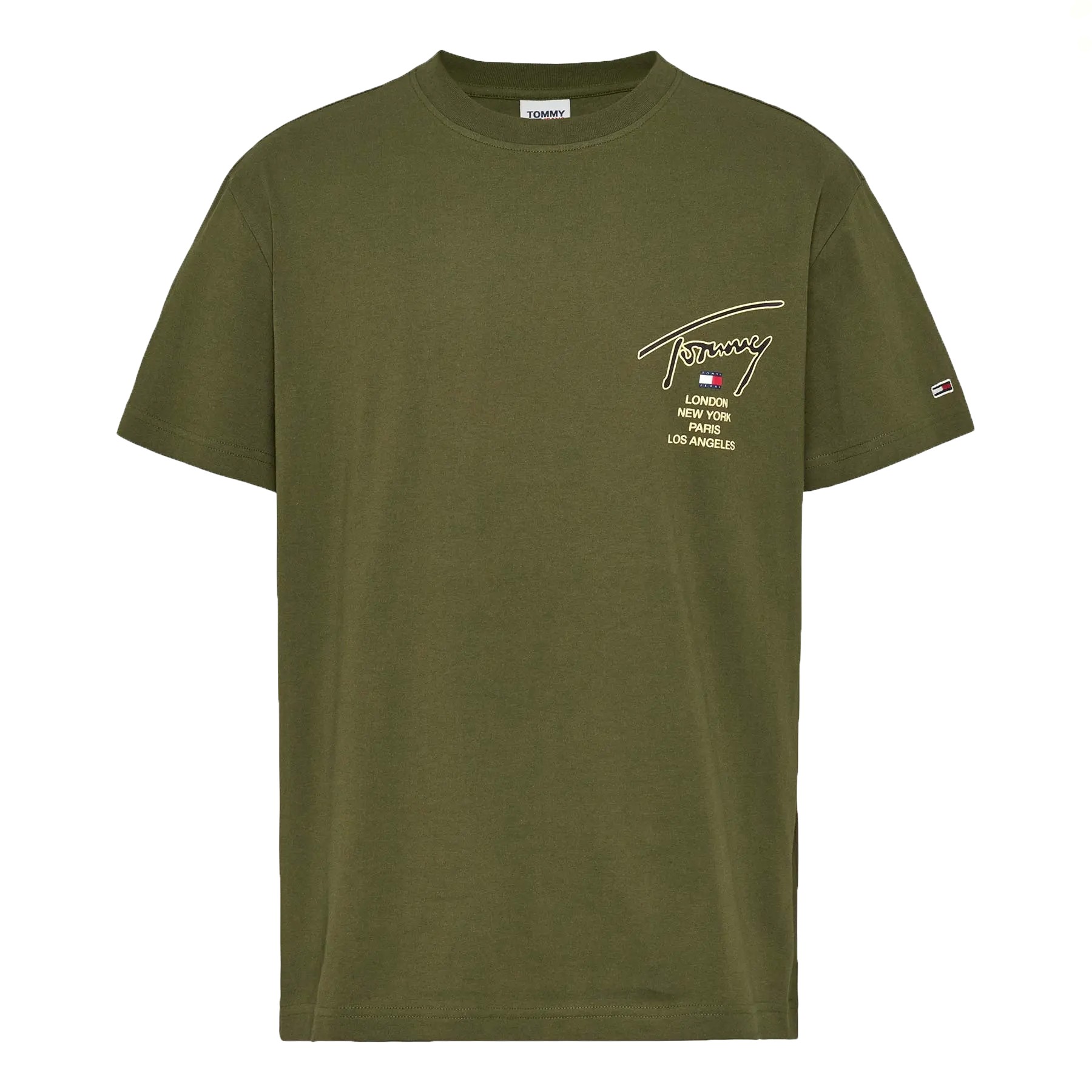 Tommy Jeans T-shirt mit Rückenlogo  - Drab Olive Green