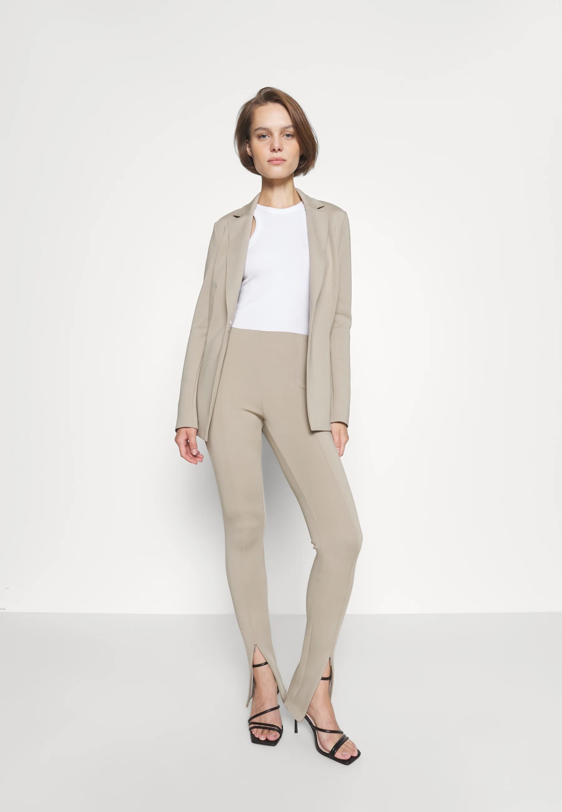 Ck Technical Split Leggings Hosen Beige 