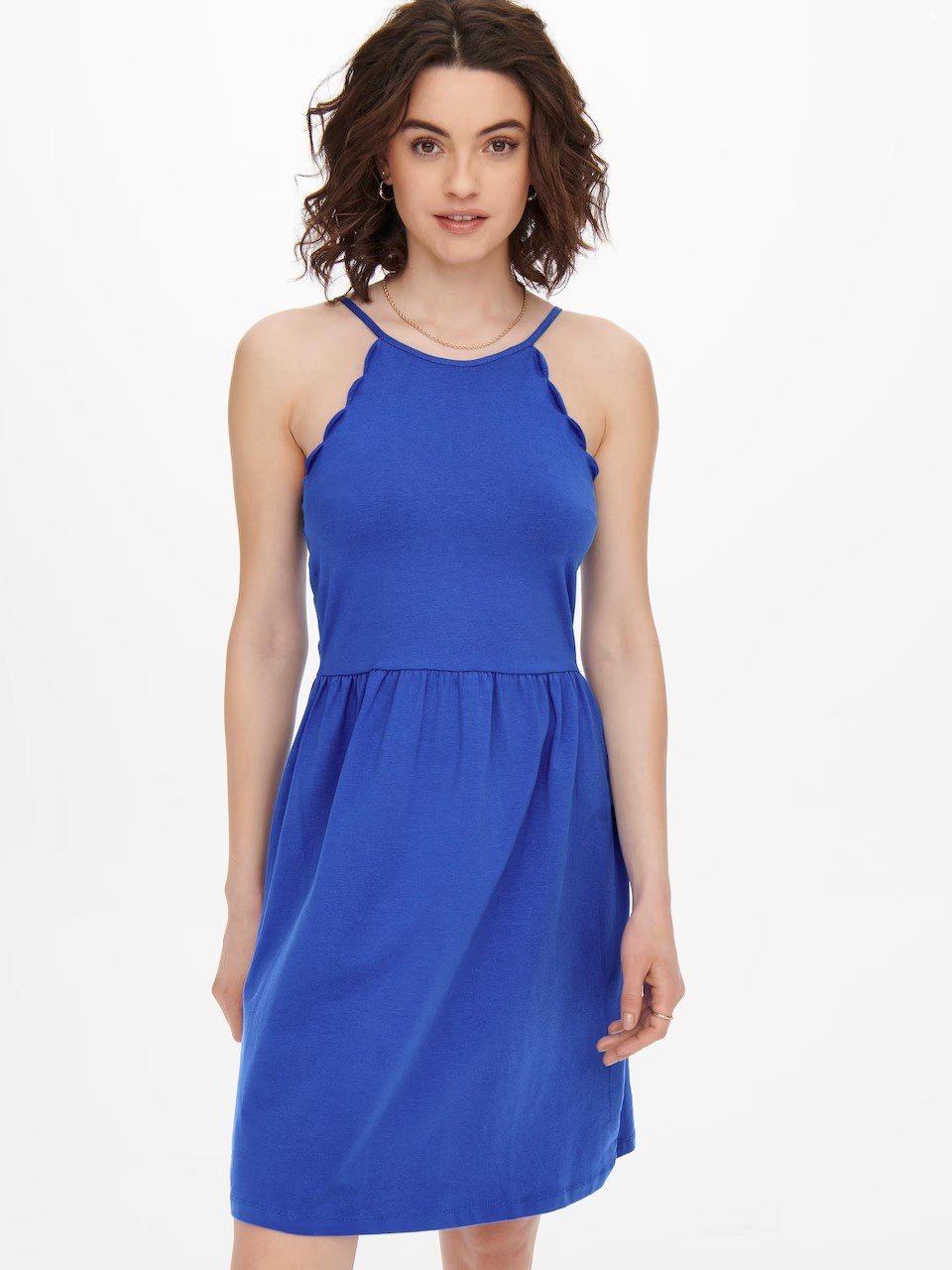 Sommerkleid mit Spagetti Träger Royalblau