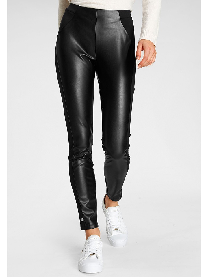 Stylische PU-Leggings Schwarz