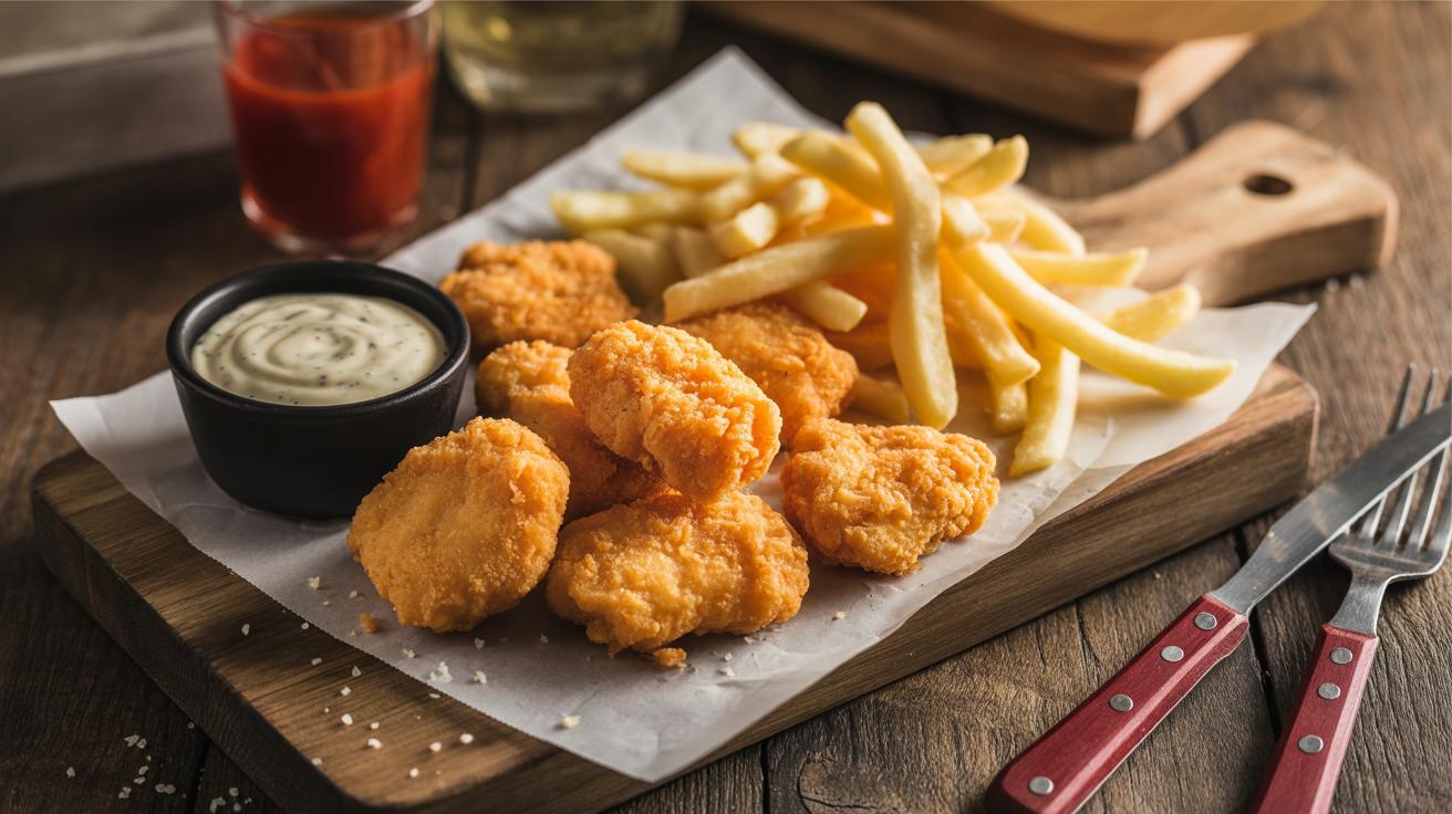 Chicken Nuggets 6 Stücks mit pommes 