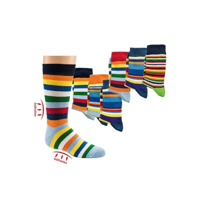 3 Paar Kindersocken Thermo Computer Kindersöckchen Ringelstrümpfe bunte & lustige