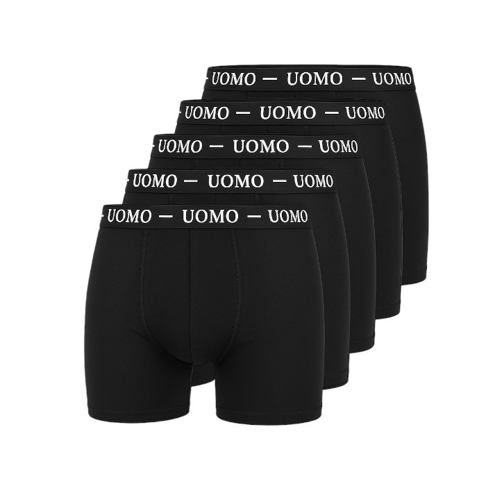 5er Pack Boxershorts Retroshorts Unterhosen Unterwäsche 95% Baumwolle UOMO Boxer Schwarz