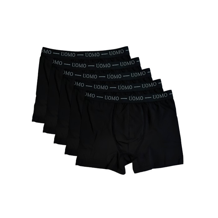 5er Pack Boxershorts Retroshorts Unterhosen Unterwäsche 95% Baumwolle UOMO Boxer Schwarz