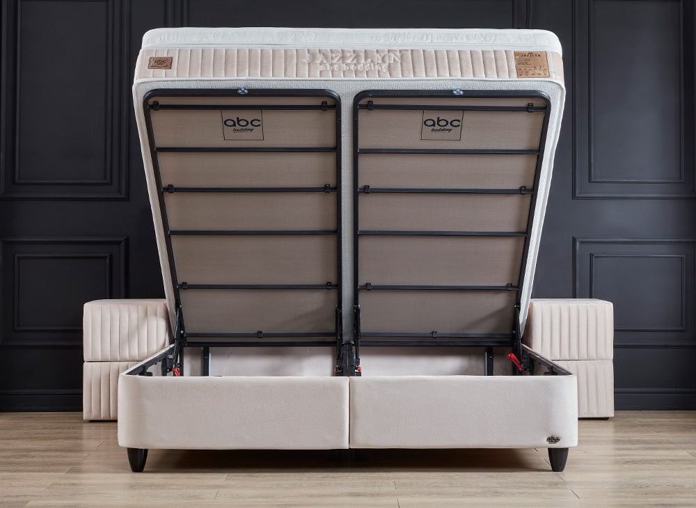 Boxspringbett Jazzlyn mit Stauraumkasten, inkl. Matratze