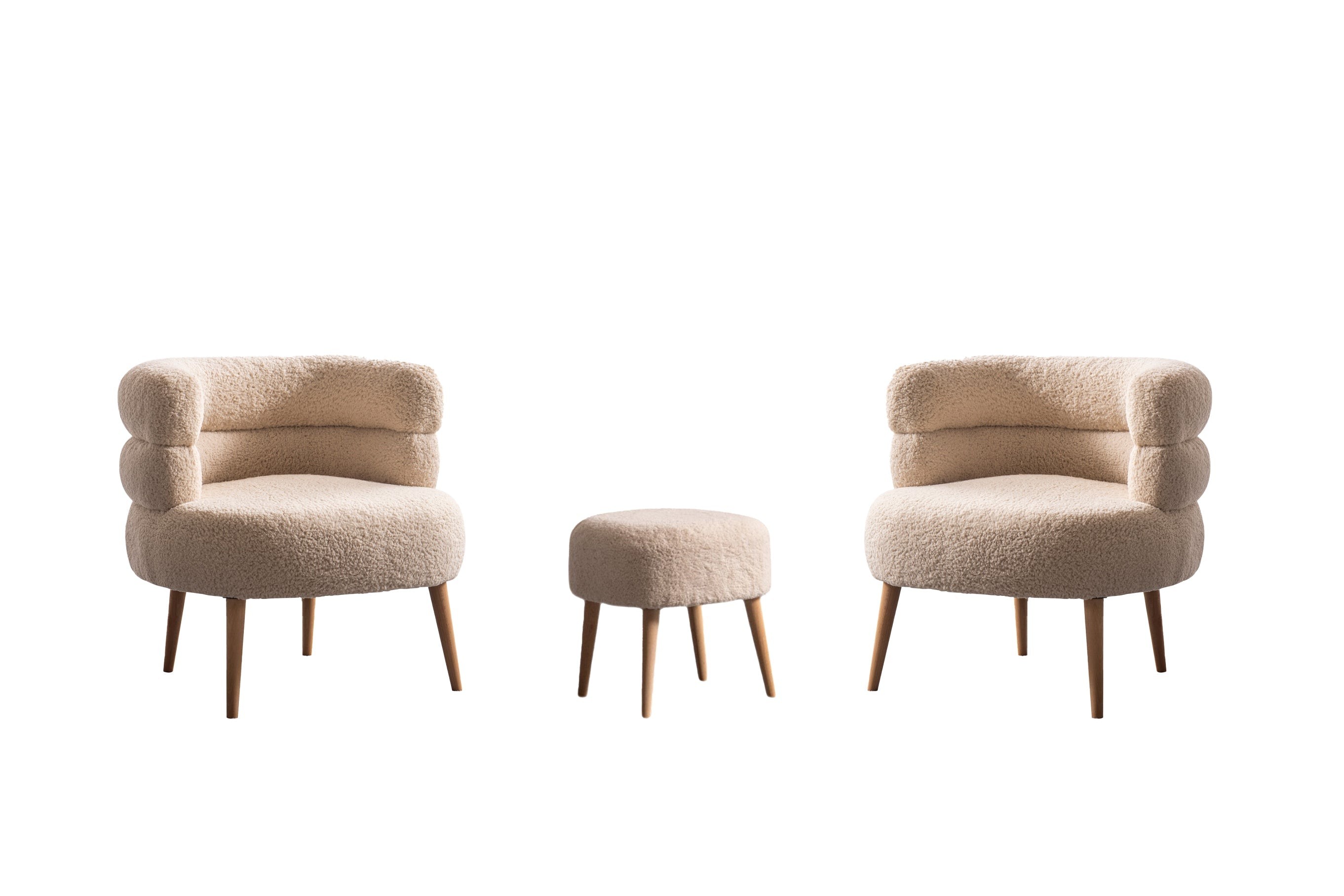 Barel Lounge -Set in Teddy-Plüschstoff