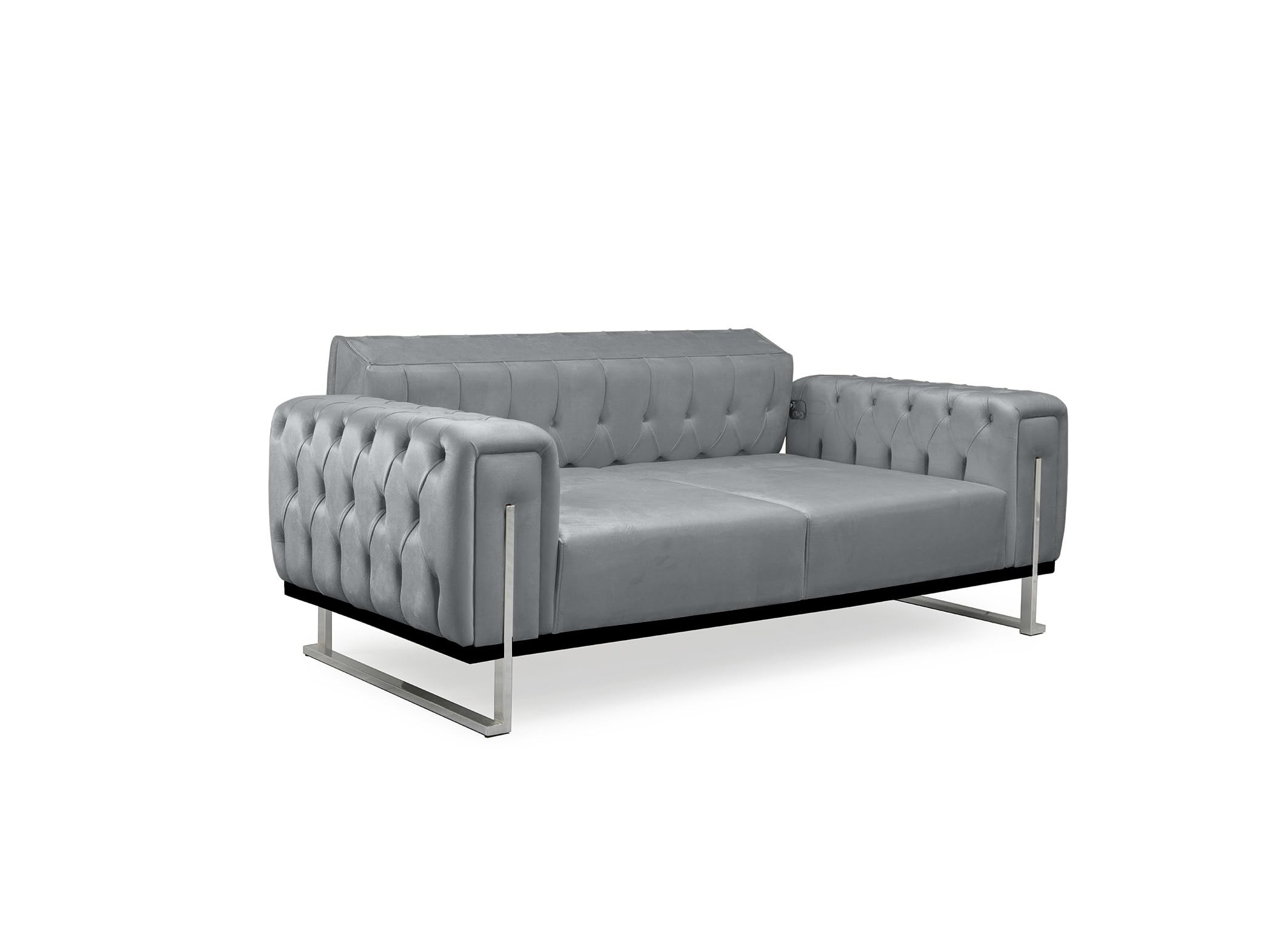 Bienne Furniture Couchgarnitur Harmonie 3-Sitzer+2-Sitzer+Sessel (Chrom Farben, Grau)