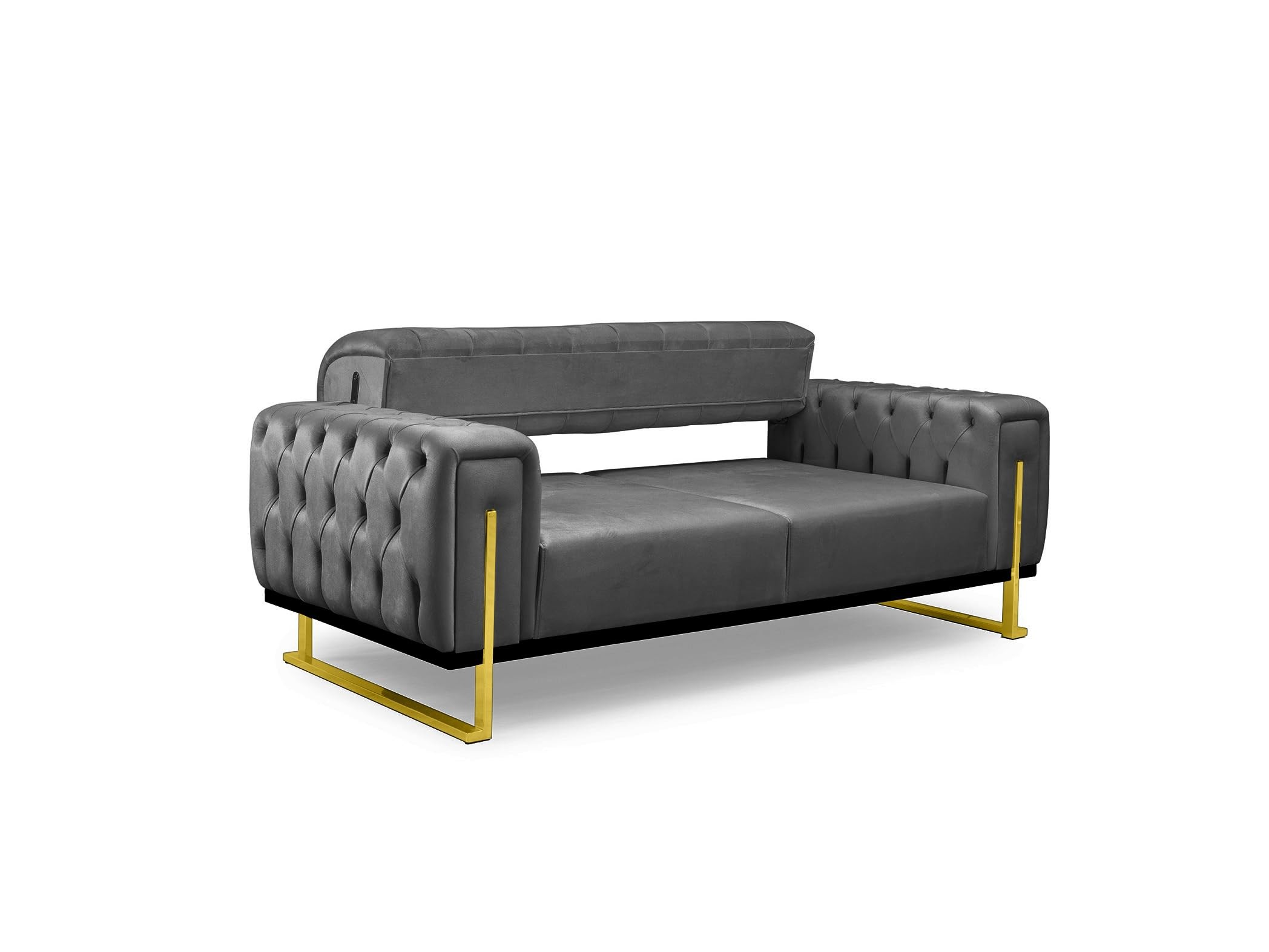 Bienne Furniture Couchgarnitur Harmonie 3-Sitzer+2-Sitzer+Sessel (Gold Farben, Anthrazit)