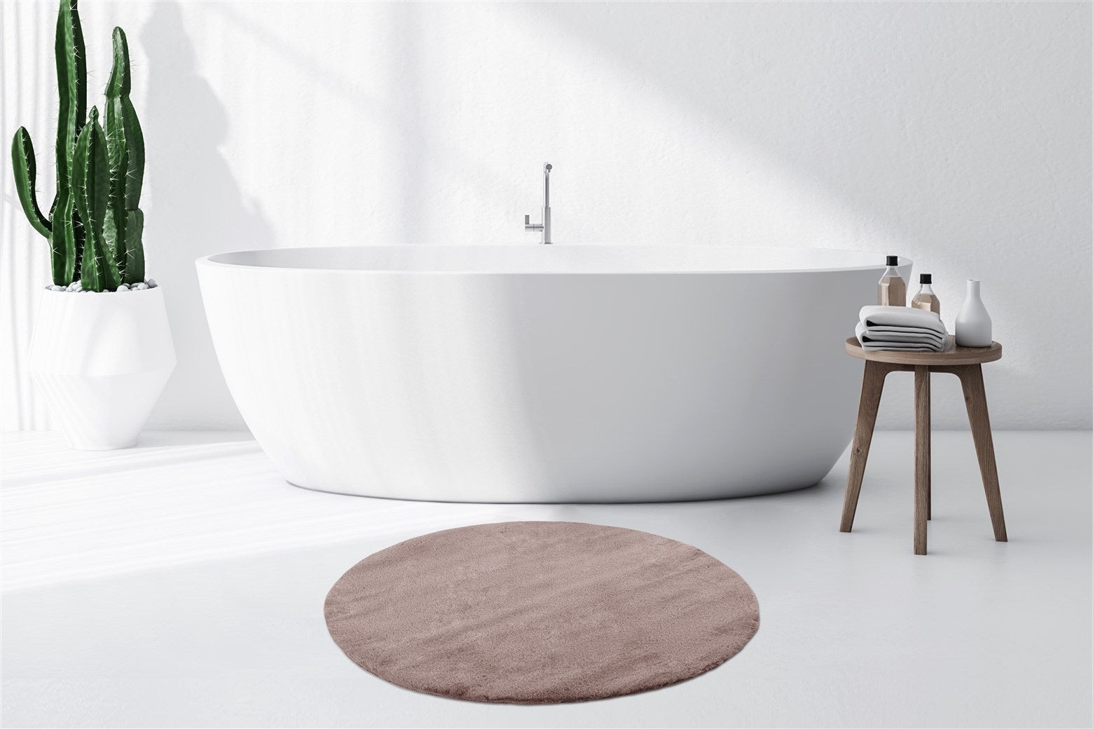 Badematte Rabbit Light 525 Rosa Ø 100cm RUND