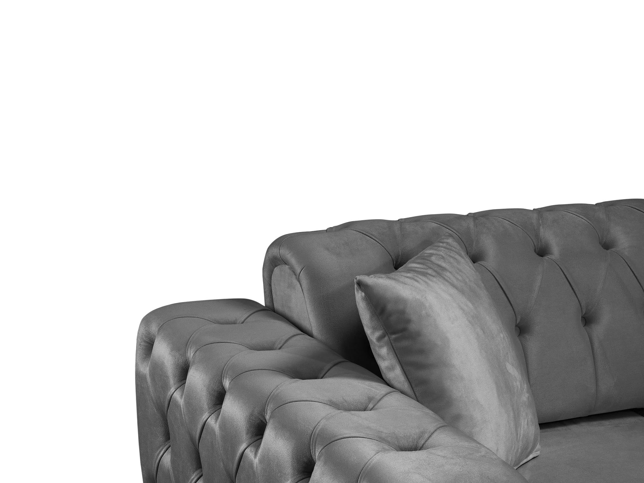 Bienne Furniture Couchgarnitur Harmonie 3-Sitzer+2-Sitzer+Sessel (Gold Farben, Anthrazit)