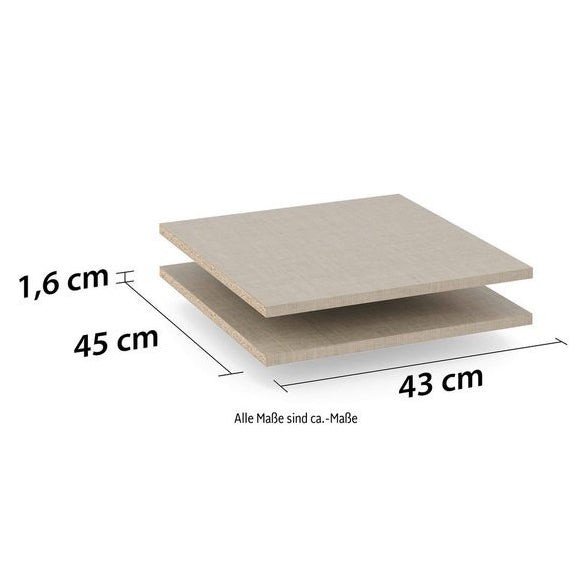 Einlegeboden Zubehör für -Drehtürenschränke 2er-Set Breite 43 cm, Tiefe 45 cm