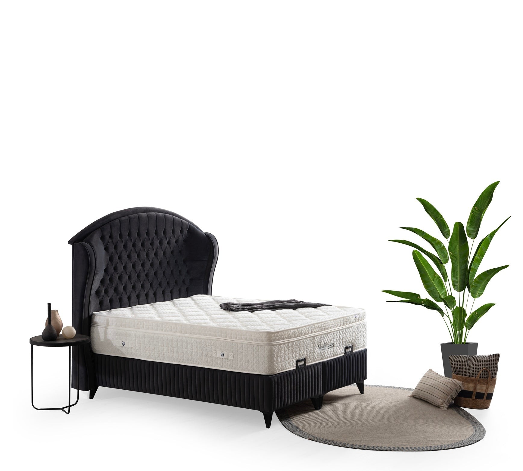 VELLNESSİ Boxspringbett mit Bettkasten inklusive Matratze
