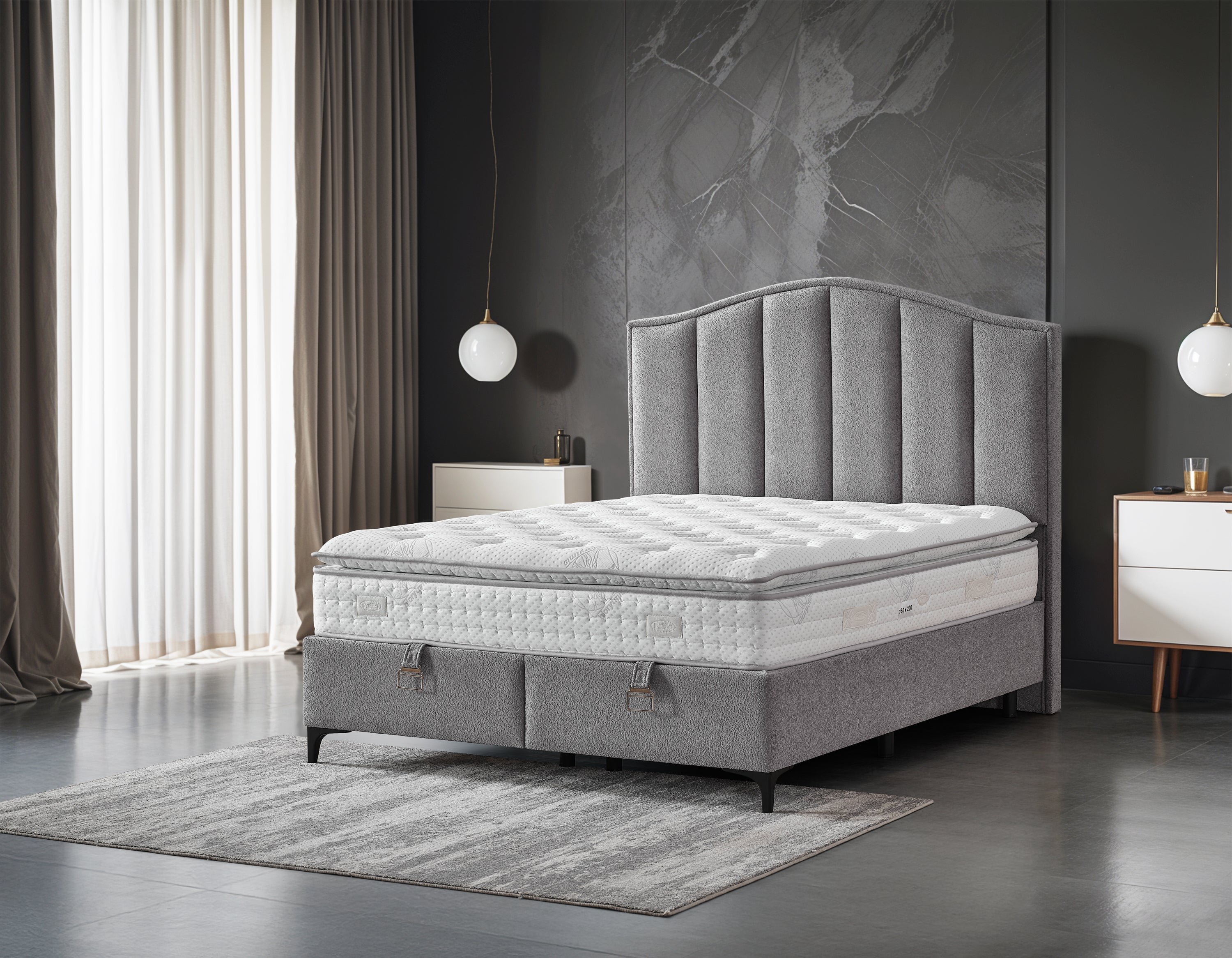 Boxspringbett ARES mit Bettkasten inkl. Matratze