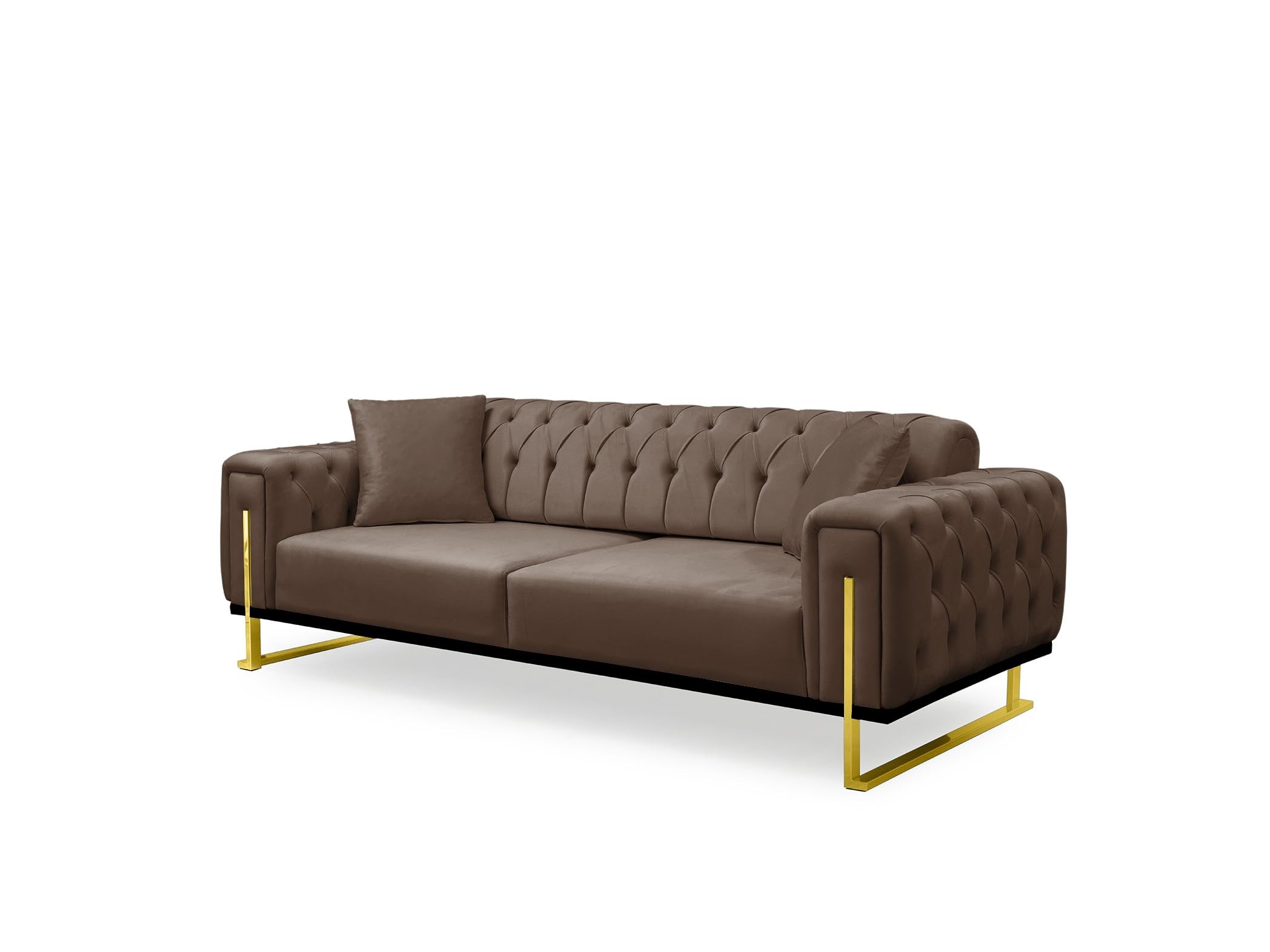 Bienne Furniture Couchgarnitur Harmonie 3-Sitzer+2-Sitzer+Sessel (Gold Farben, Braun)