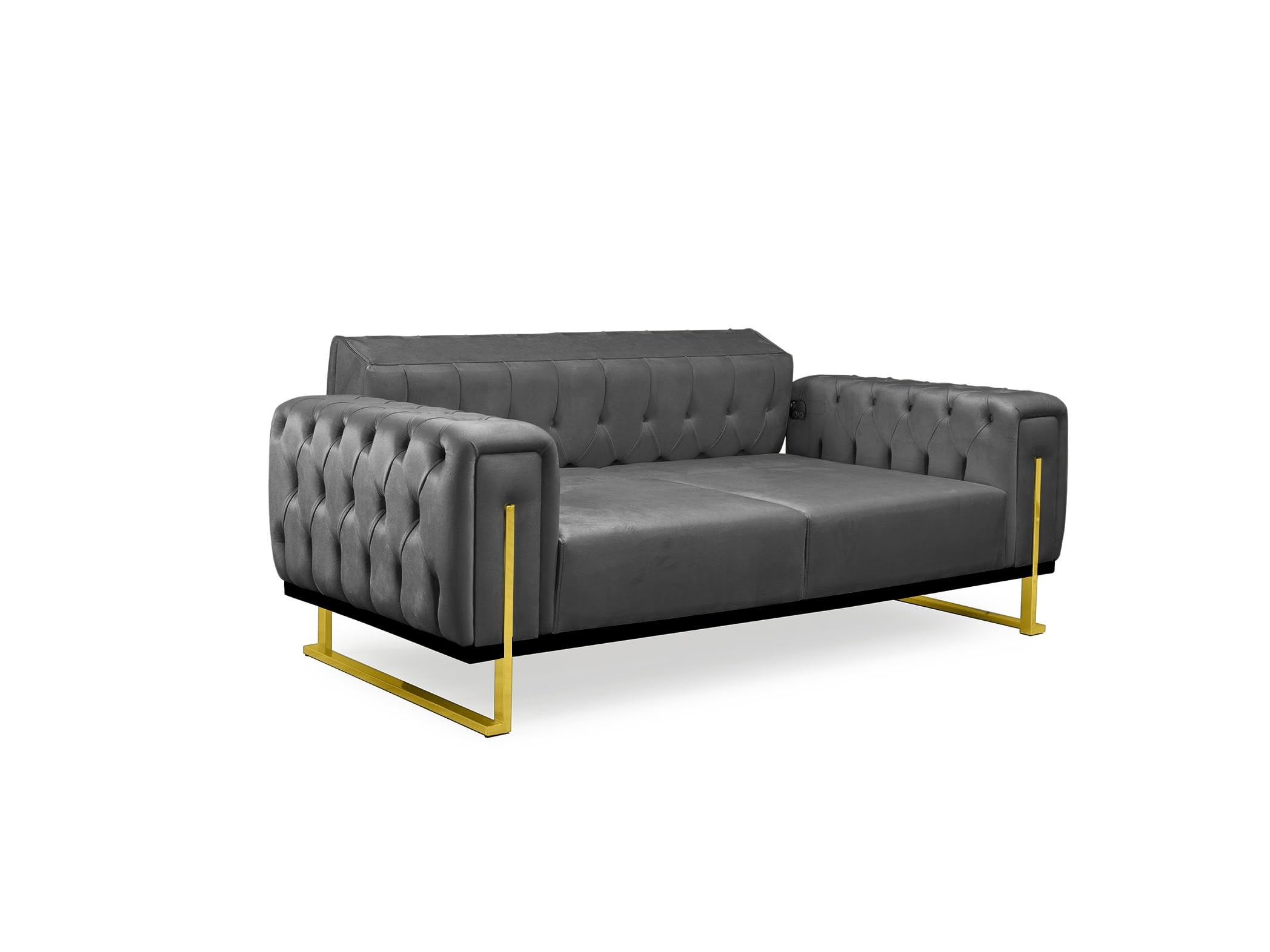 Bienne Furniture Couchgarnitur Harmonie 3-Sitzer+2-Sitzer+Sessel (Gold Farben, Anthrazit)