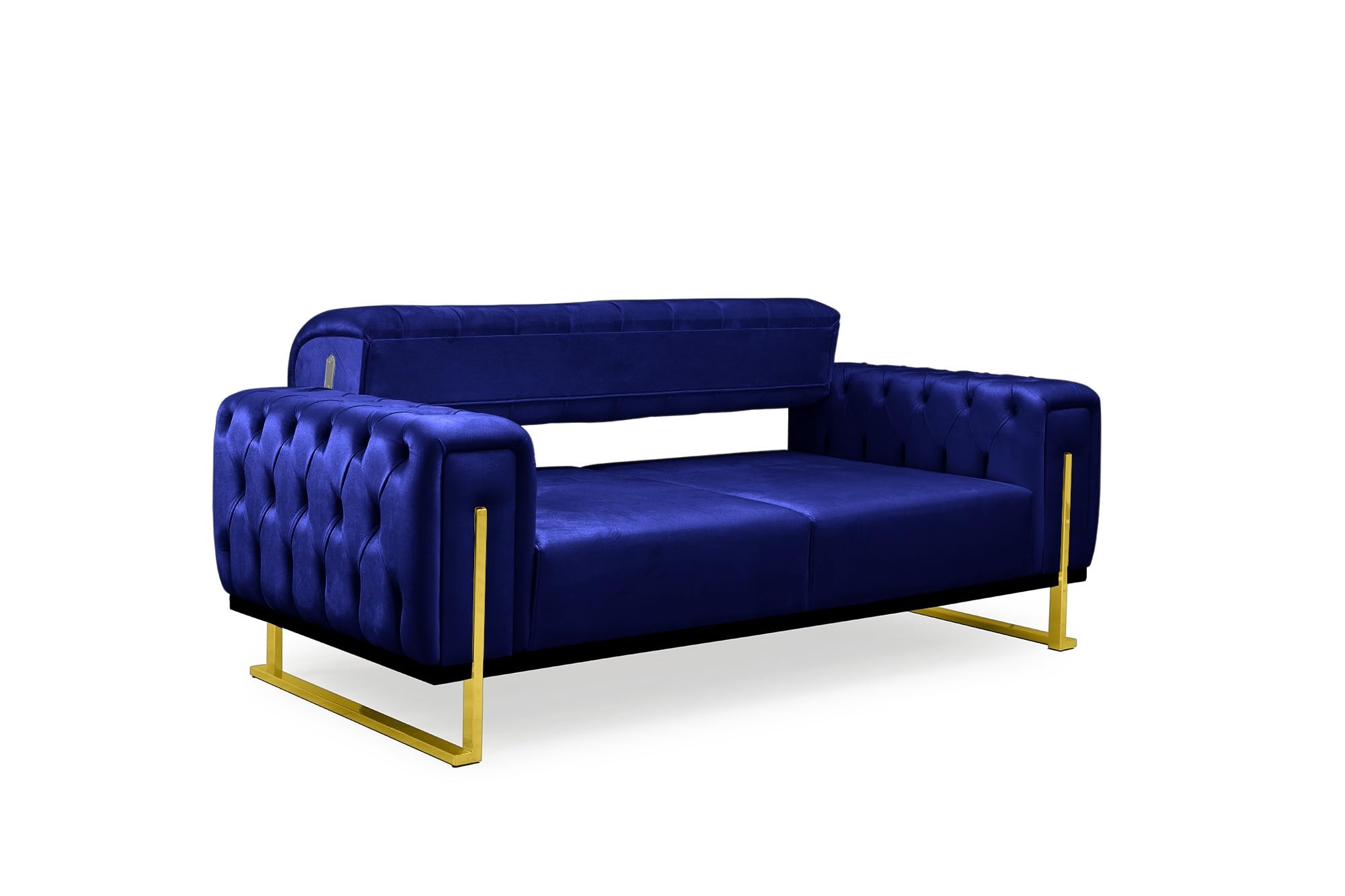 Bienne Furniture Couchgarnitur Harmonie 3-Sitzer+2-Sitzer+Sessel (Gold Farben, Blau)