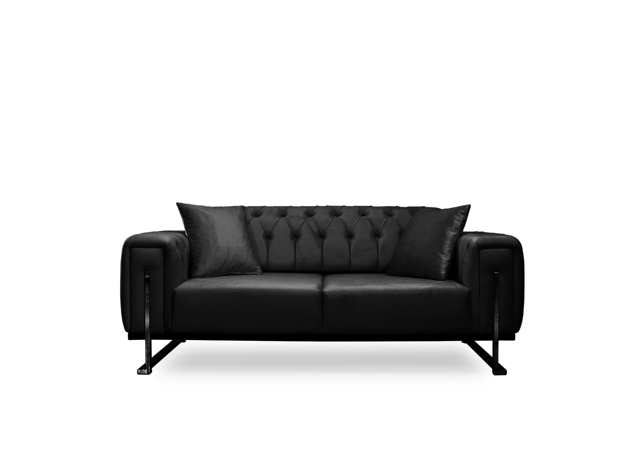 Bienne Furniture Couchgarnitur Harmonie 3-Sitzer+2-Sitzer+Sessel (Schwarz Farben, Schwarz)