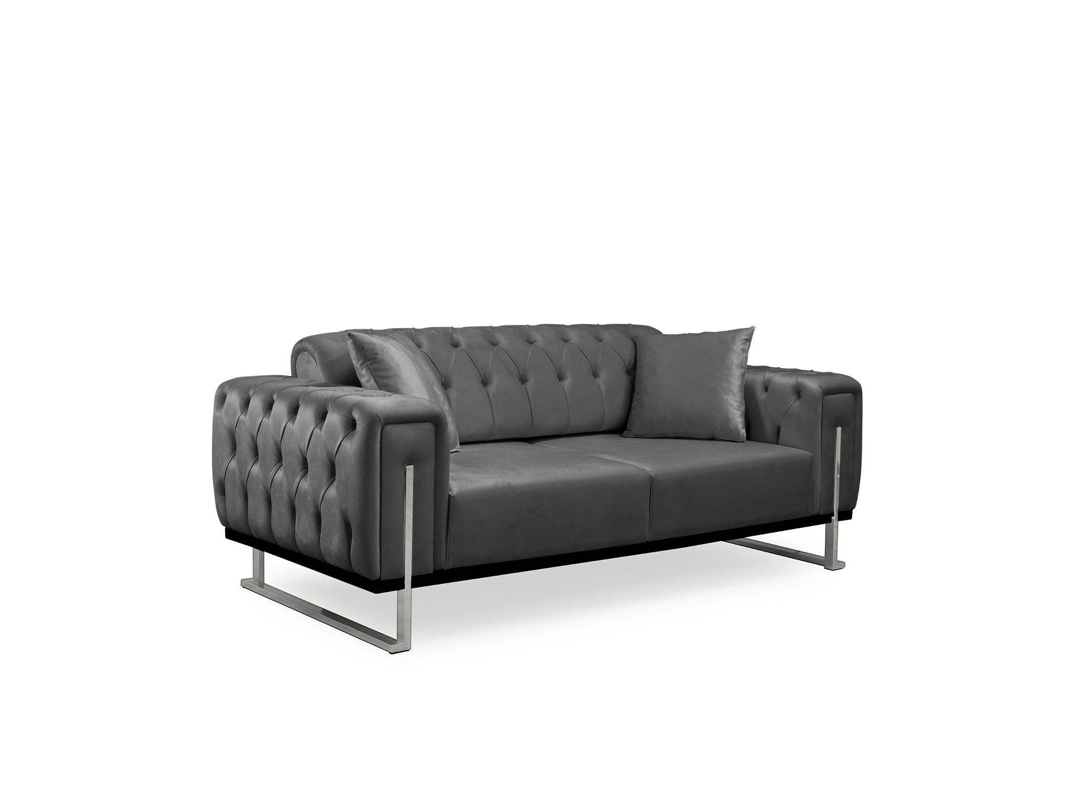 Bienne Furniture Couchgarnitur Harmonie 3-Sitzer+2-Sitzer+Sessel (Chrom Farben, Anthrazit)