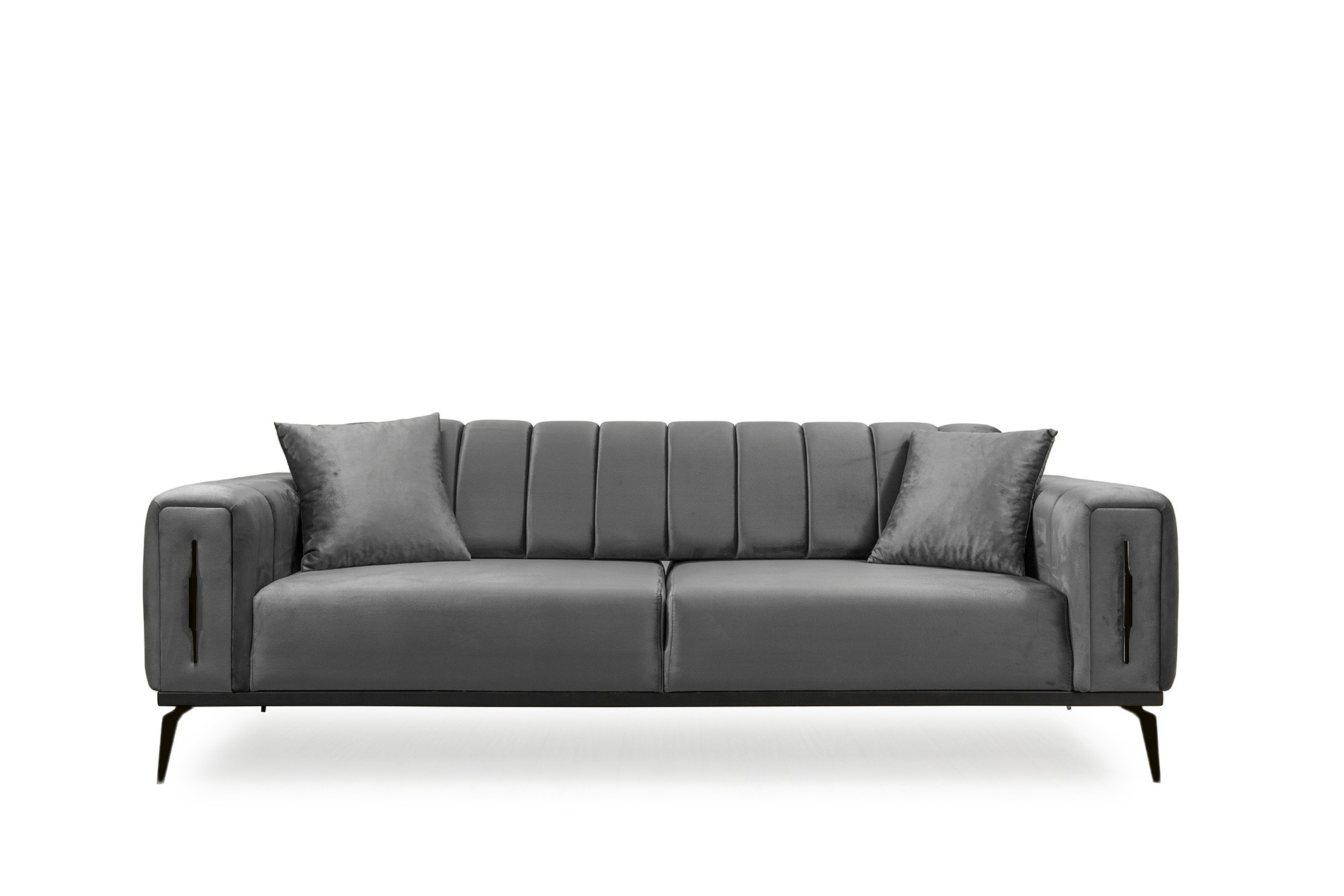 Sofagarnitur Couchgarnitur IRON in 3 Verschiedene Fuß-farben und 6 versch. Samtstoff-farben
