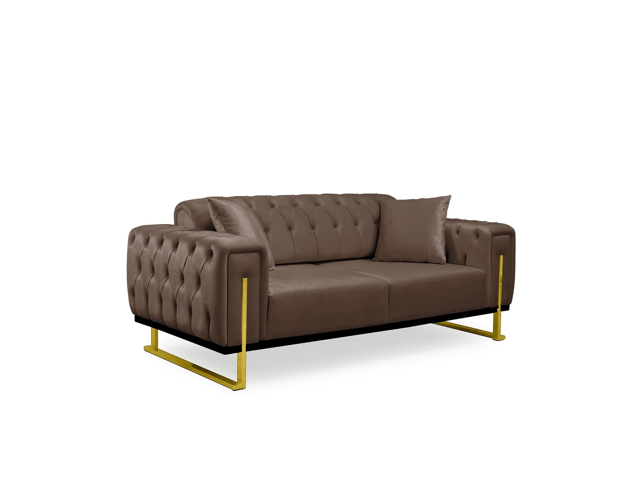Bienne Furniture Couchgarnitur Harmonie 3-Sitzer+2-Sitzer+Sessel (Gold Farben, Braun)