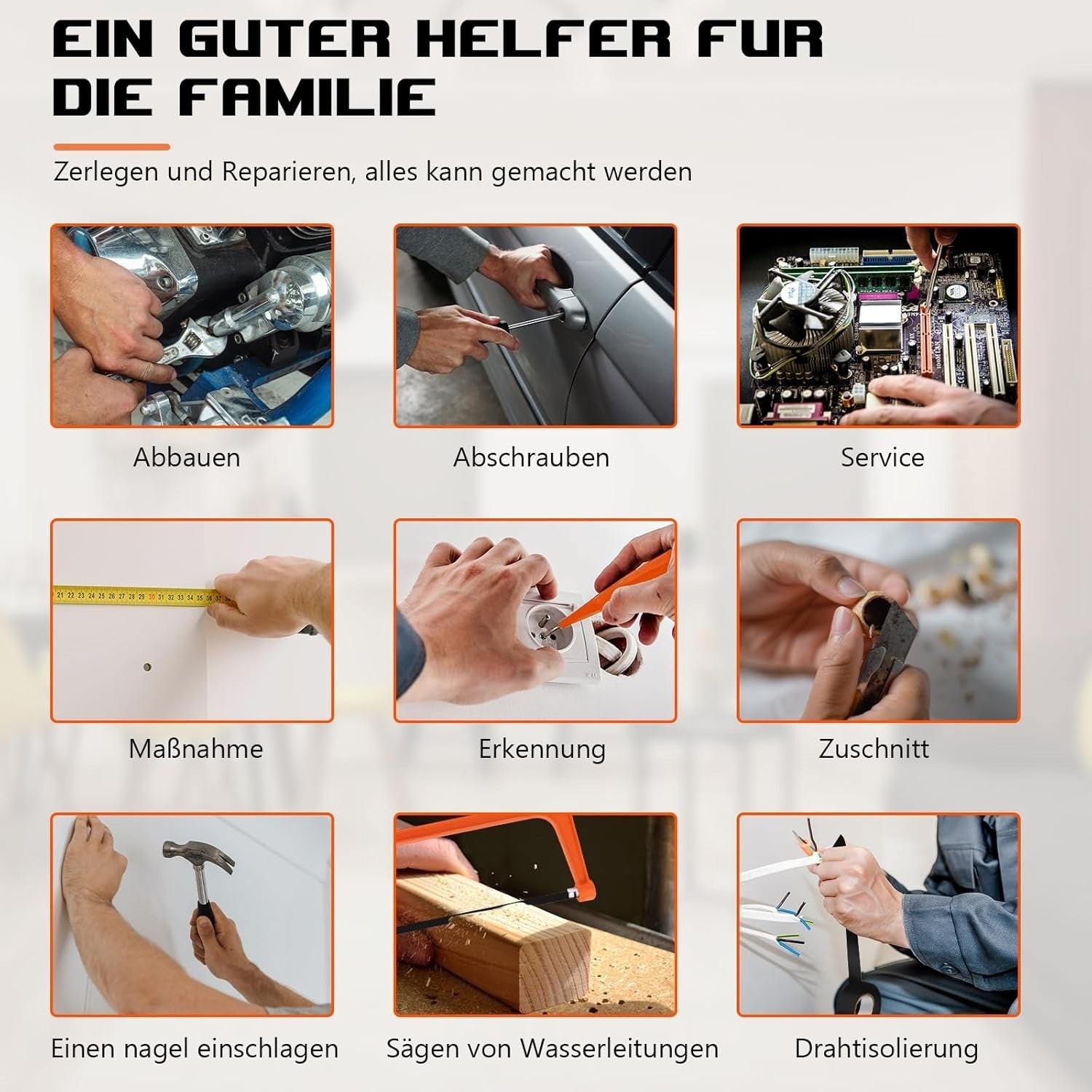 102-teilig Werkzeugkoffer mit Werkzeug Bestückt - Schraubenschlüssel