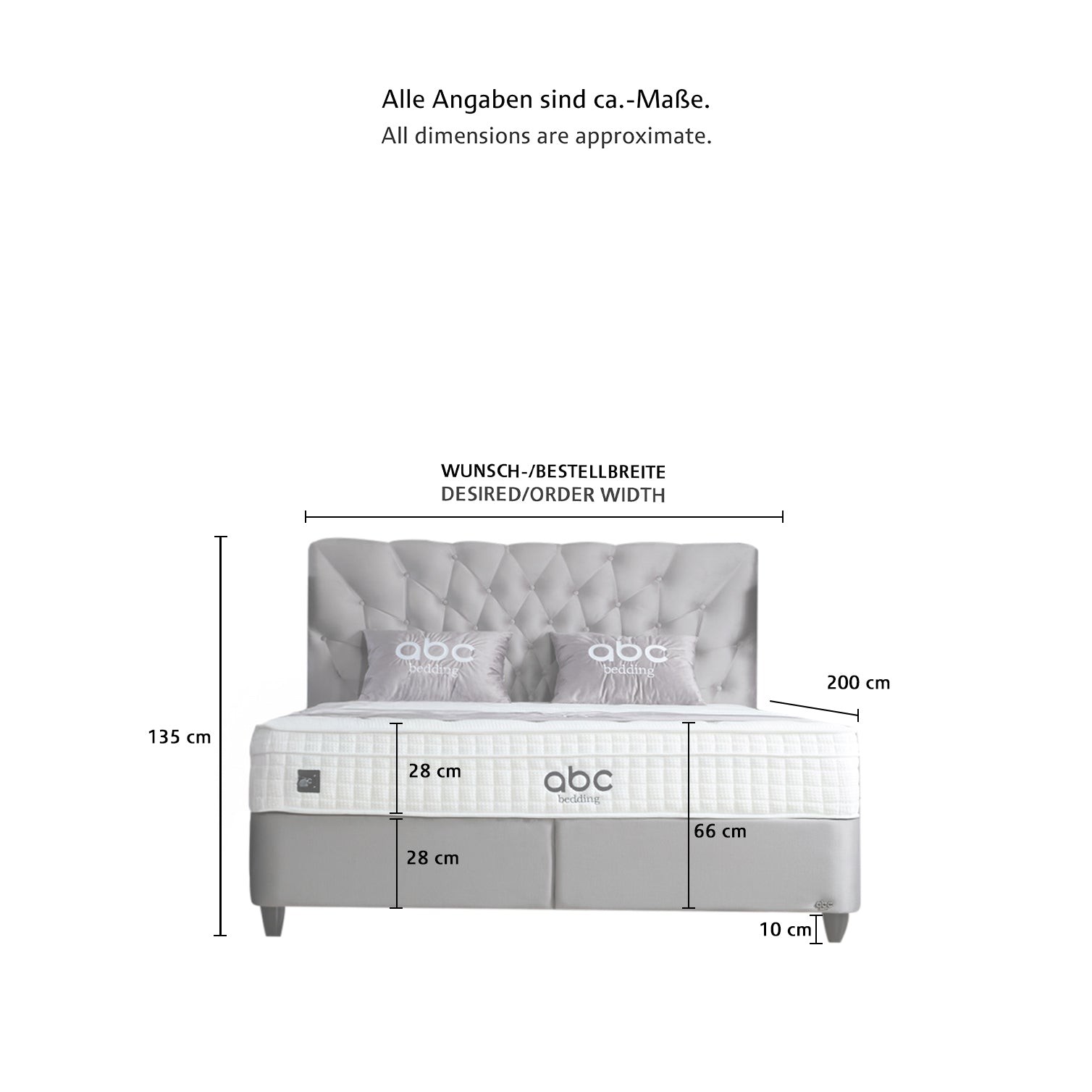 Abc bedding Boxspringbett OPERA, mit Bettkasten inkl. Matratze & Aufbauservice