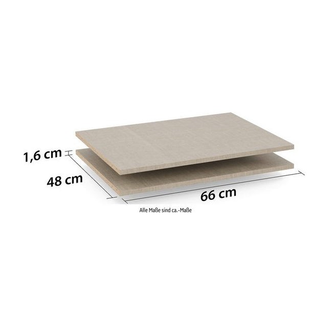 Einlegeboden Zubehör für -Schwebetürenschränke  2er-Set Breite 66 cm, Tiefe 48 cm