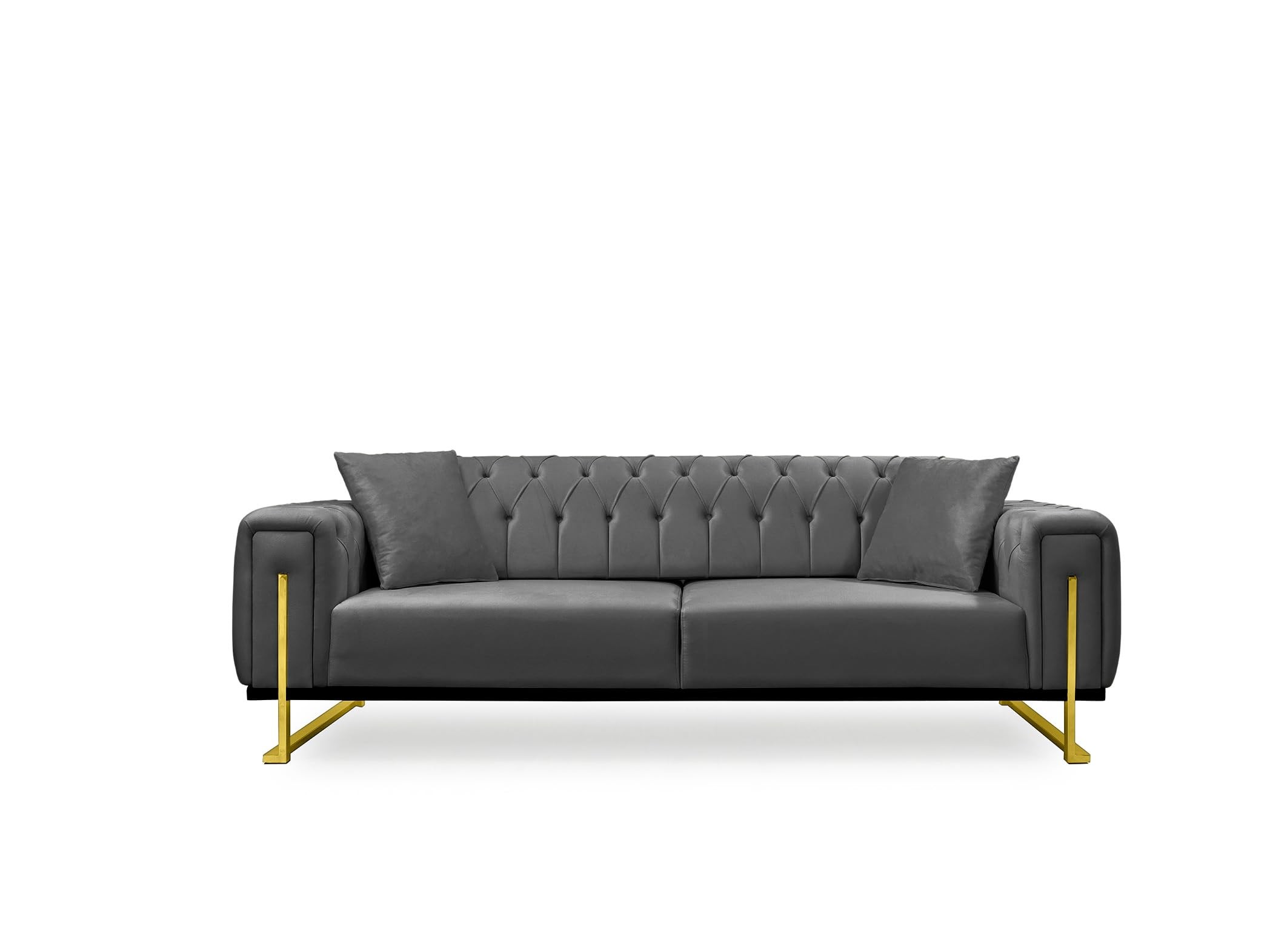 Bienne Furniture Couchgarnitur Harmonie 3-Sitzer+2-Sitzer+Sessel (Gold Farben, Anthrazit)
