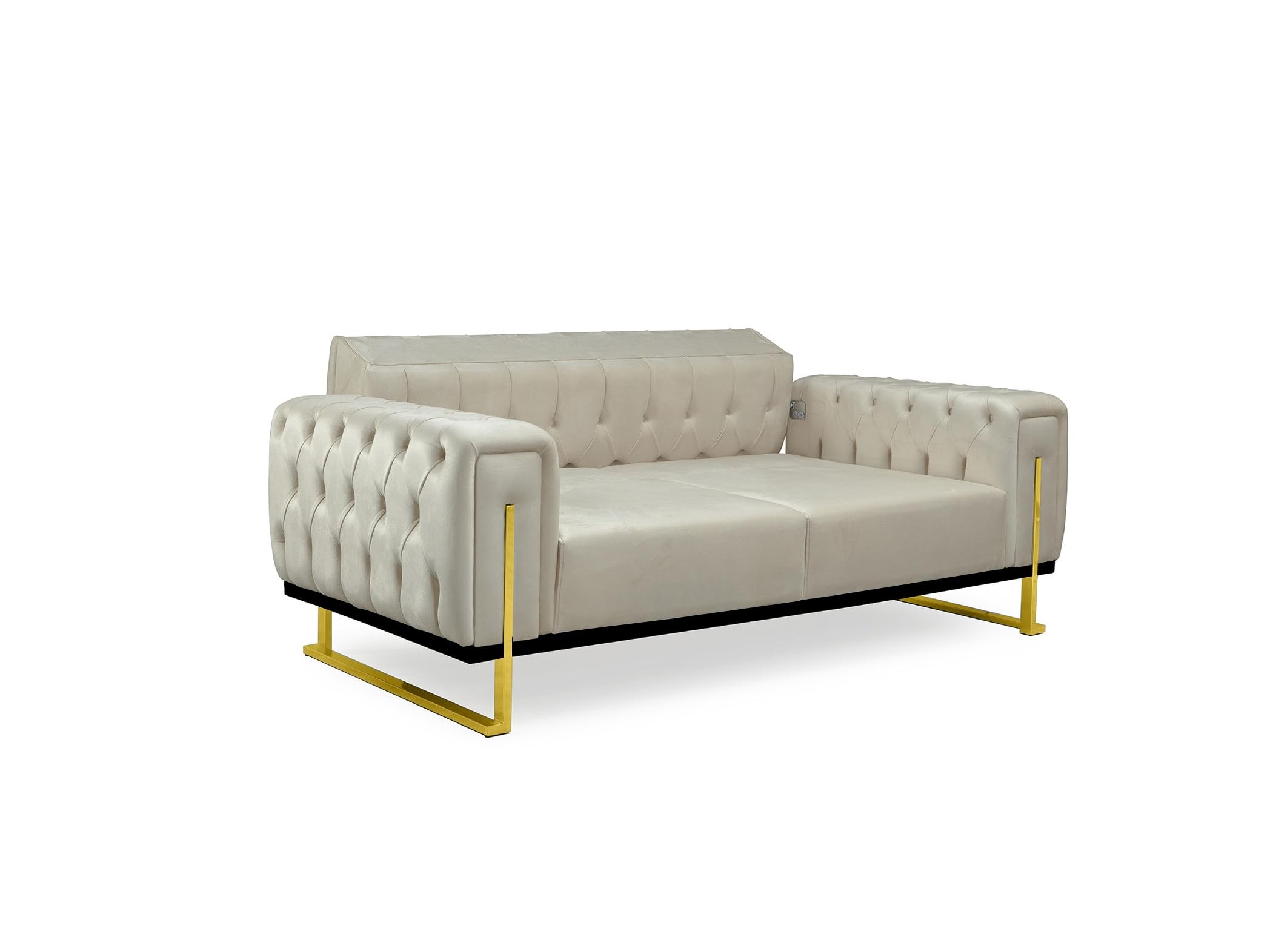 Bienne Furniture Couchgarnitur Harmonie 3-Sitzer+2-Sitzer+Sessel (Gold Farben, Beige)
