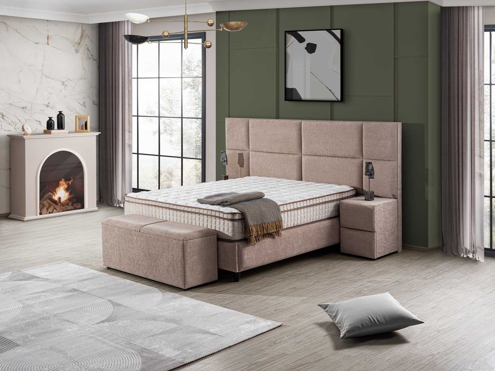 Boxspringbett SARA mit Bettkasten inkl. Matratze