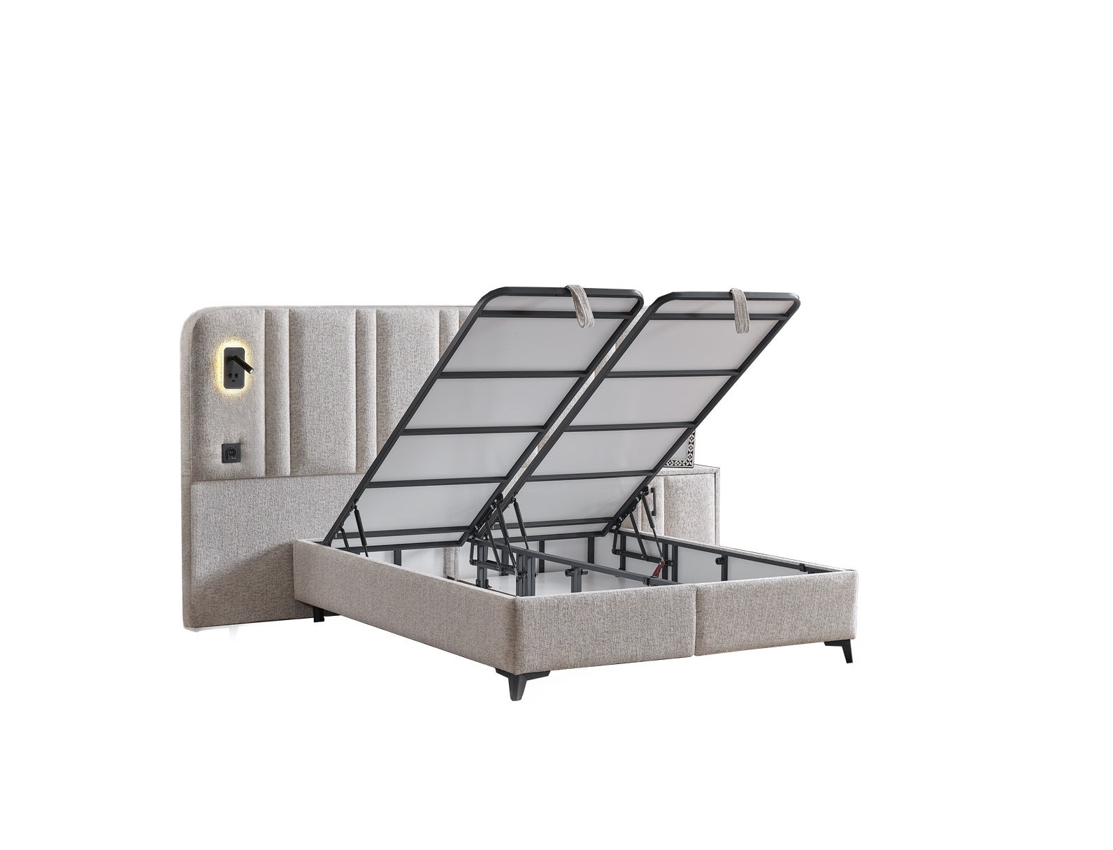 Boxspringbett  HUGGA, mit Bettkasten inkl. Matratze & Aufbauservice
