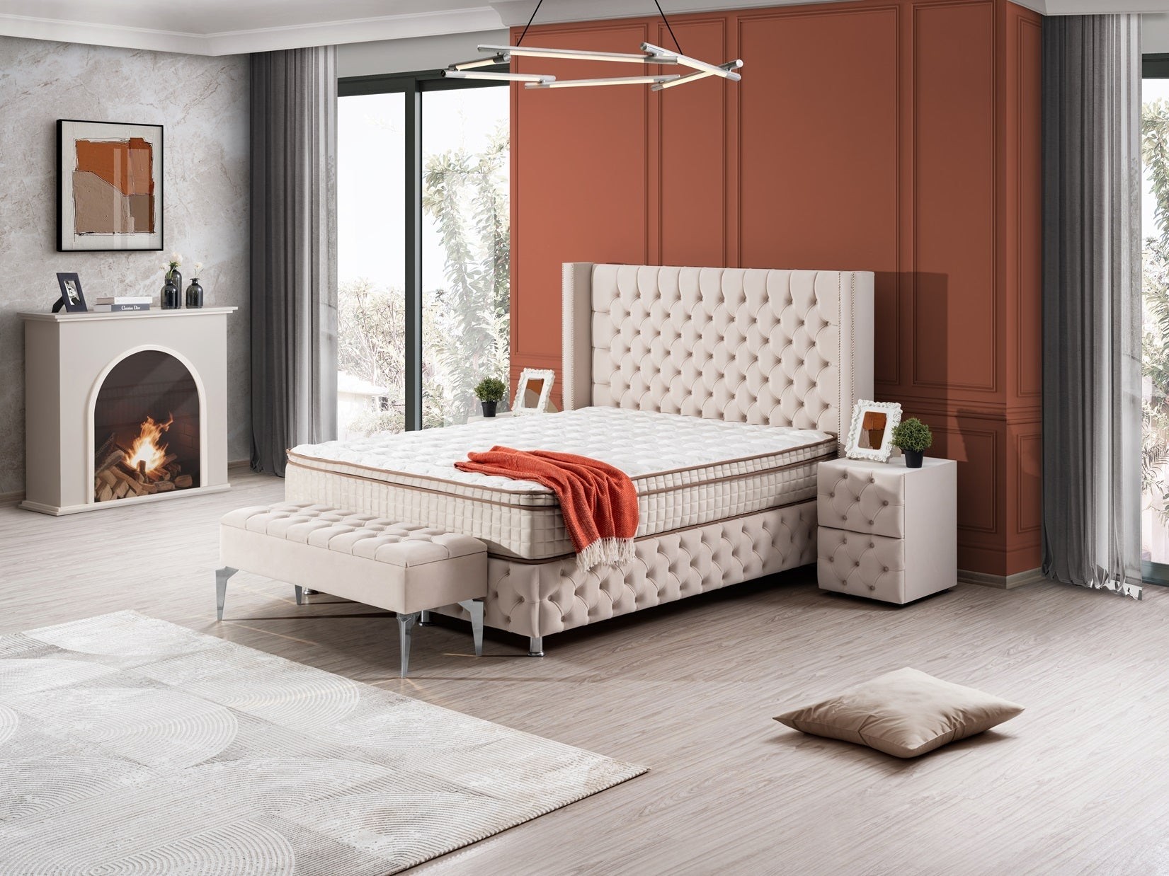 Boxspringbett SOFİA mit Bettkasten inkl. Matratze