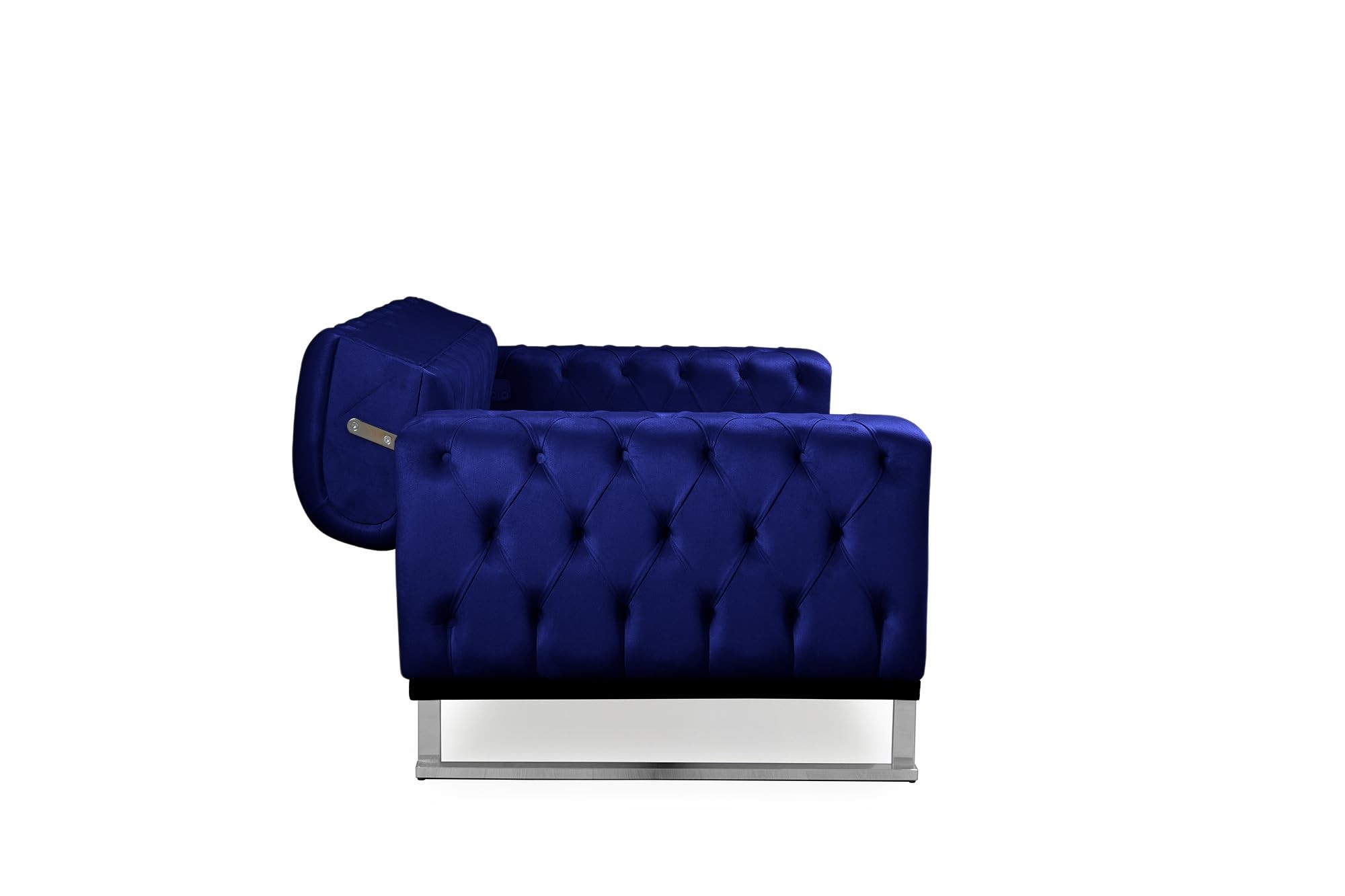 Bienne Furniture Couchgarnitur Harmonie 3-Sitzer+2-Sitzer+Sessel (Chrom Farben, Blau)