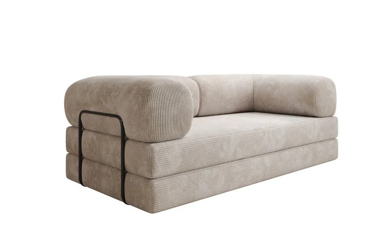 Designer Sofa Oscar 3 Sitzer in Cord mit Bettfunktion