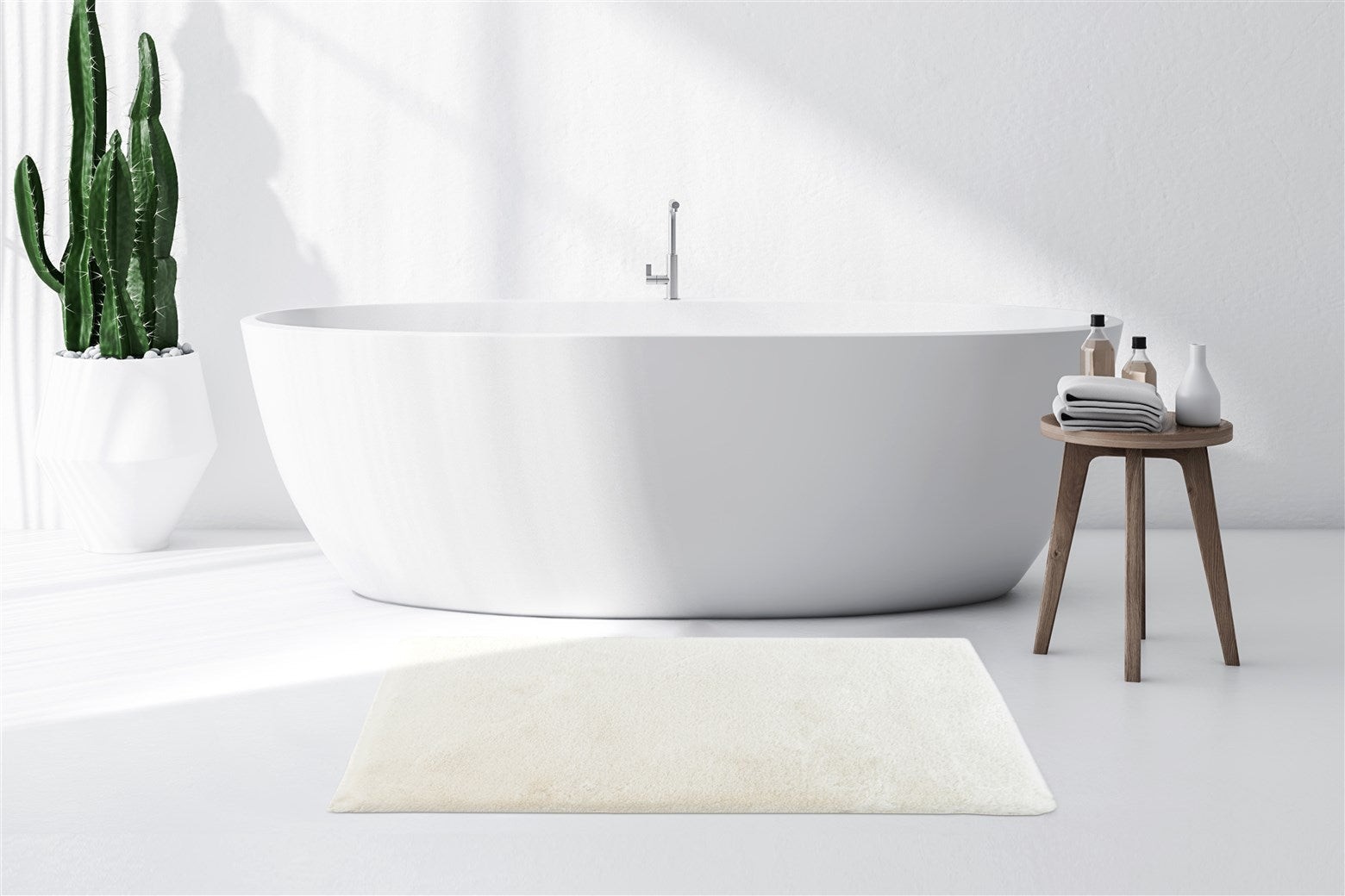 Badematte Rabbit Light 625 Weiß 70cm x 130cm