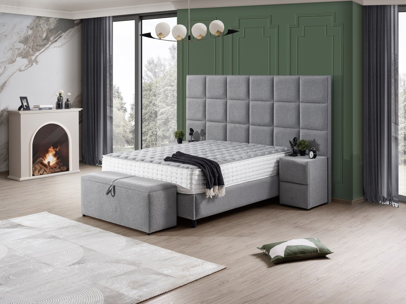 Boxspringbett  LİZBON mit Bettkasten inkl. Matratze & Aufbauservice