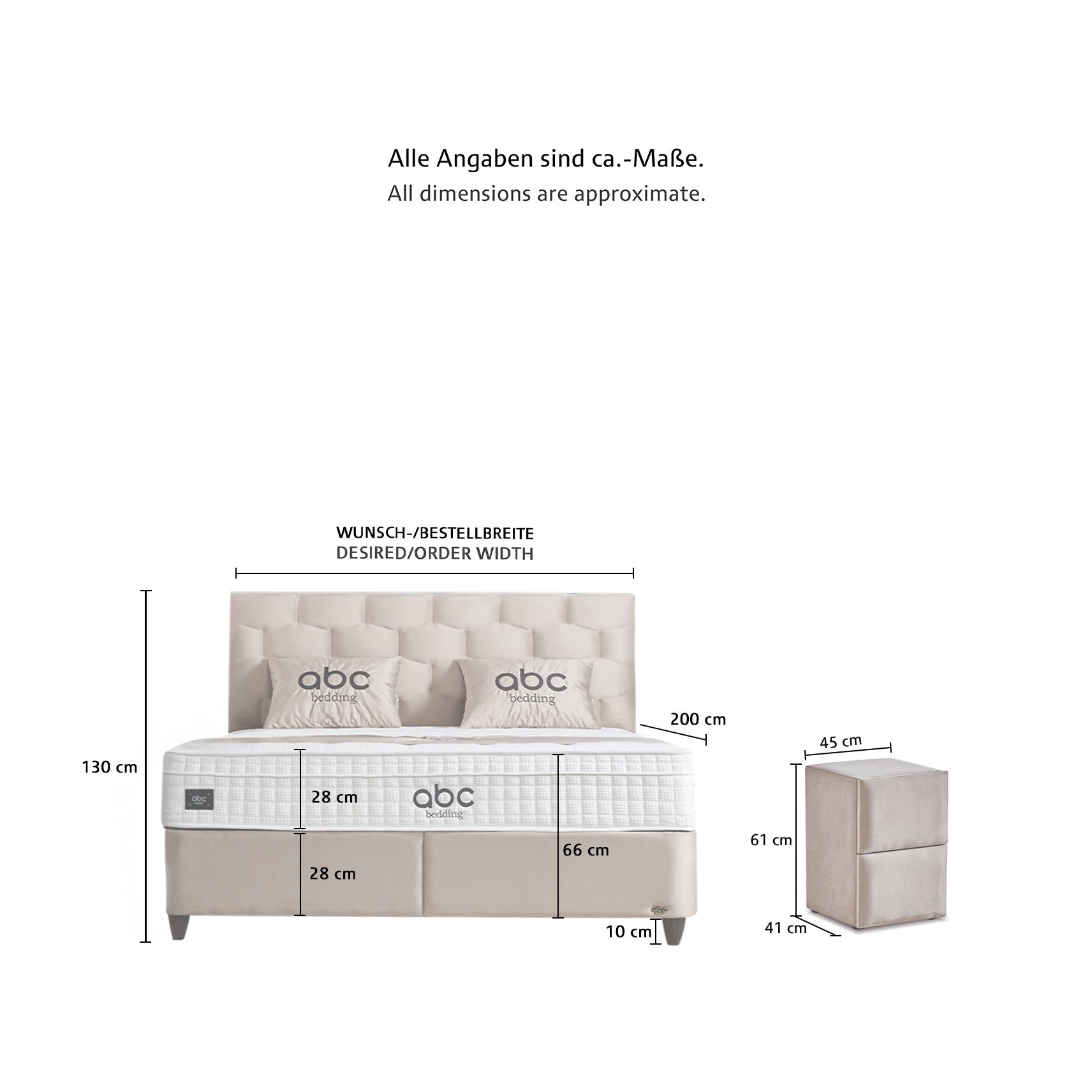 Boxspringbett PALERMO mit Stauraumkasten, inkl. Matratze & Aufbauservice