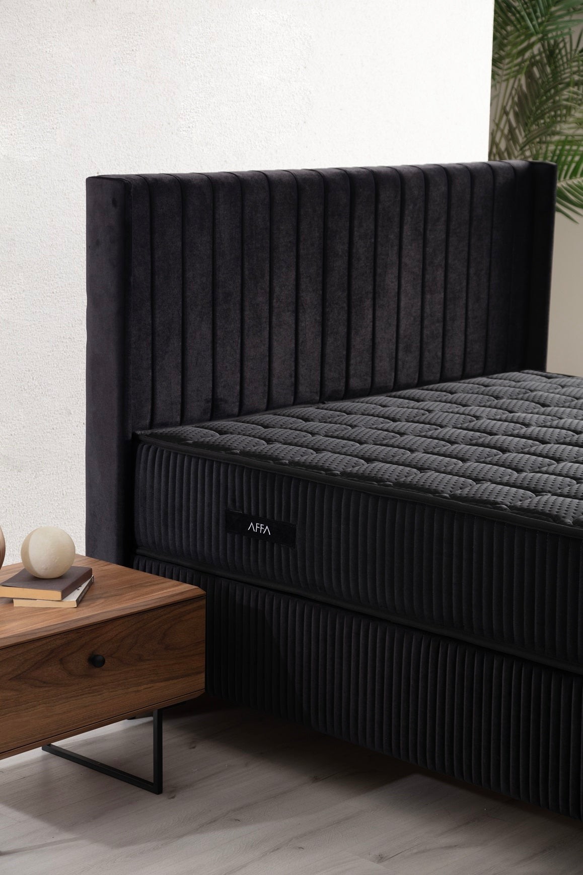L-RNZ VALANSİ Boxspringbett mit Bettkasten inklusive Bett und Aufbauservice