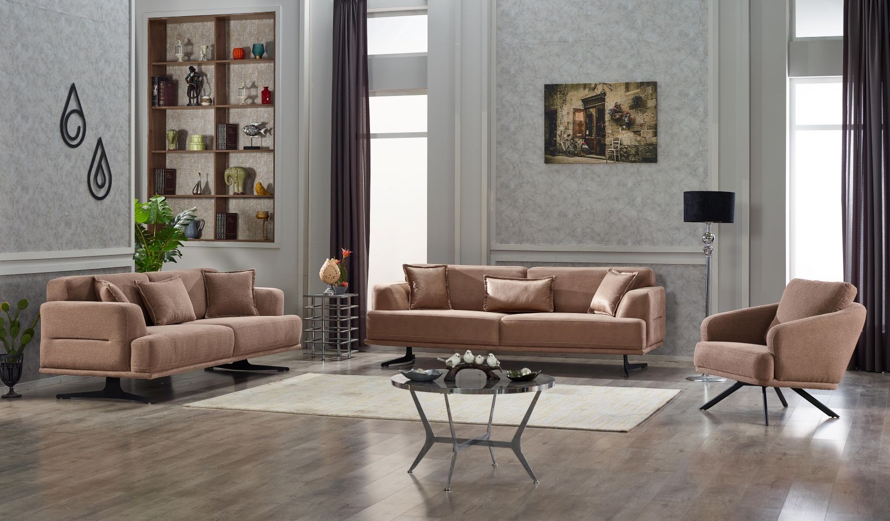 Couchgarnitur Couch - Set BOSTON 3-Sitzer mit Bettfunktion