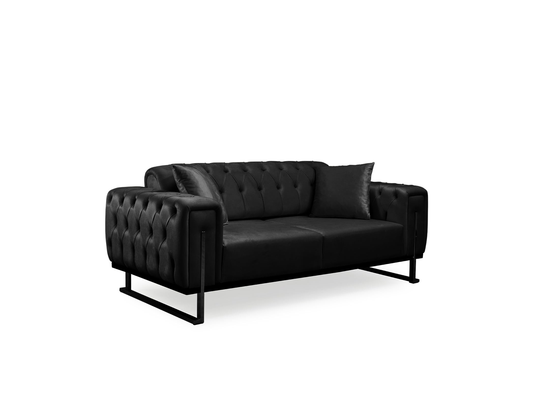 Bienne Furniture Couchgarnitur Harmonie 3-Sitzer+2-Sitzer+Sessel (Schwarz Farben, Schwarz)