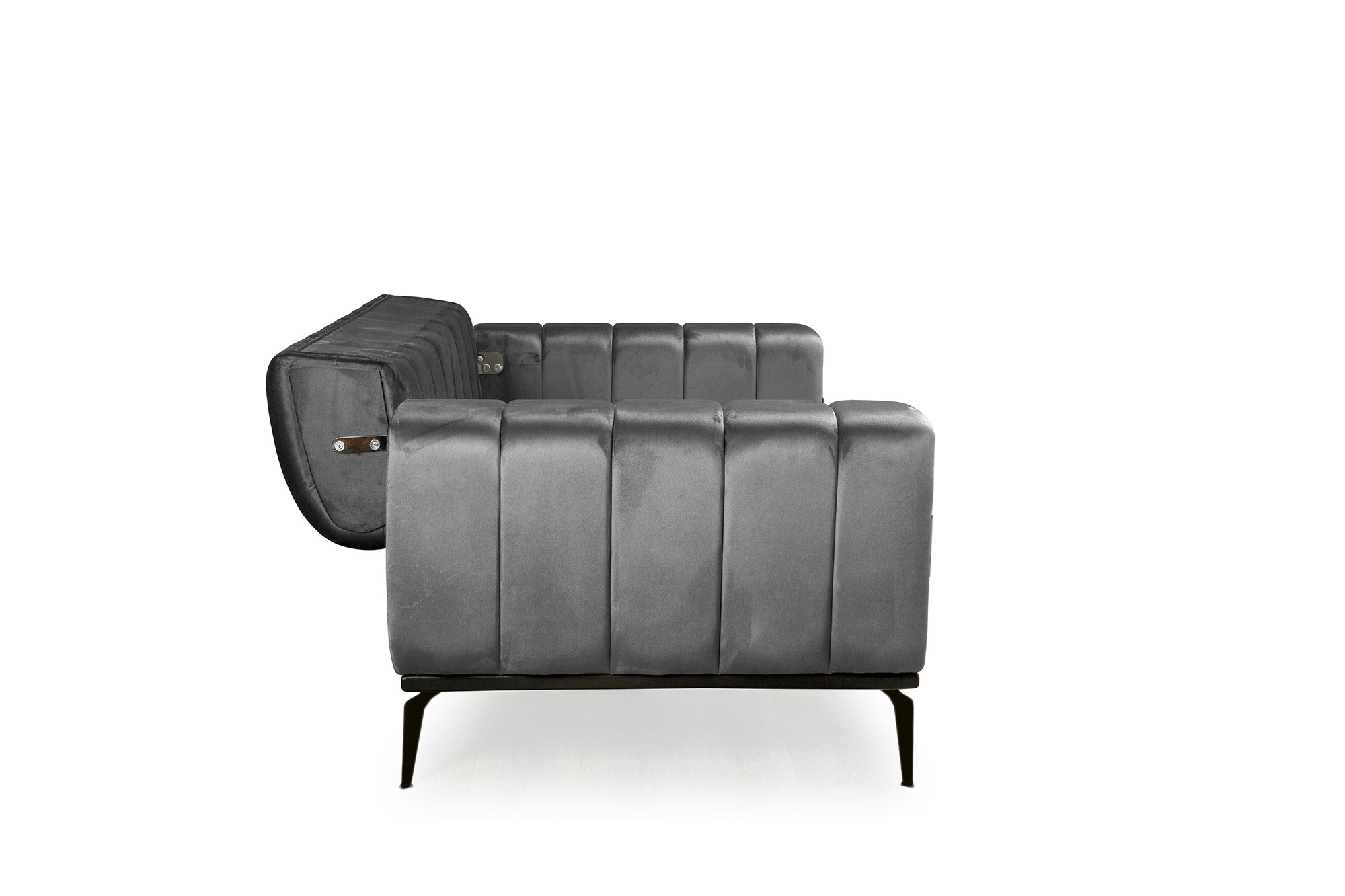 Sofagarnitur Couchgarnitur IRON in 3 Verschiedene Fuß-farben und 6 versch. Samtstoff-farben