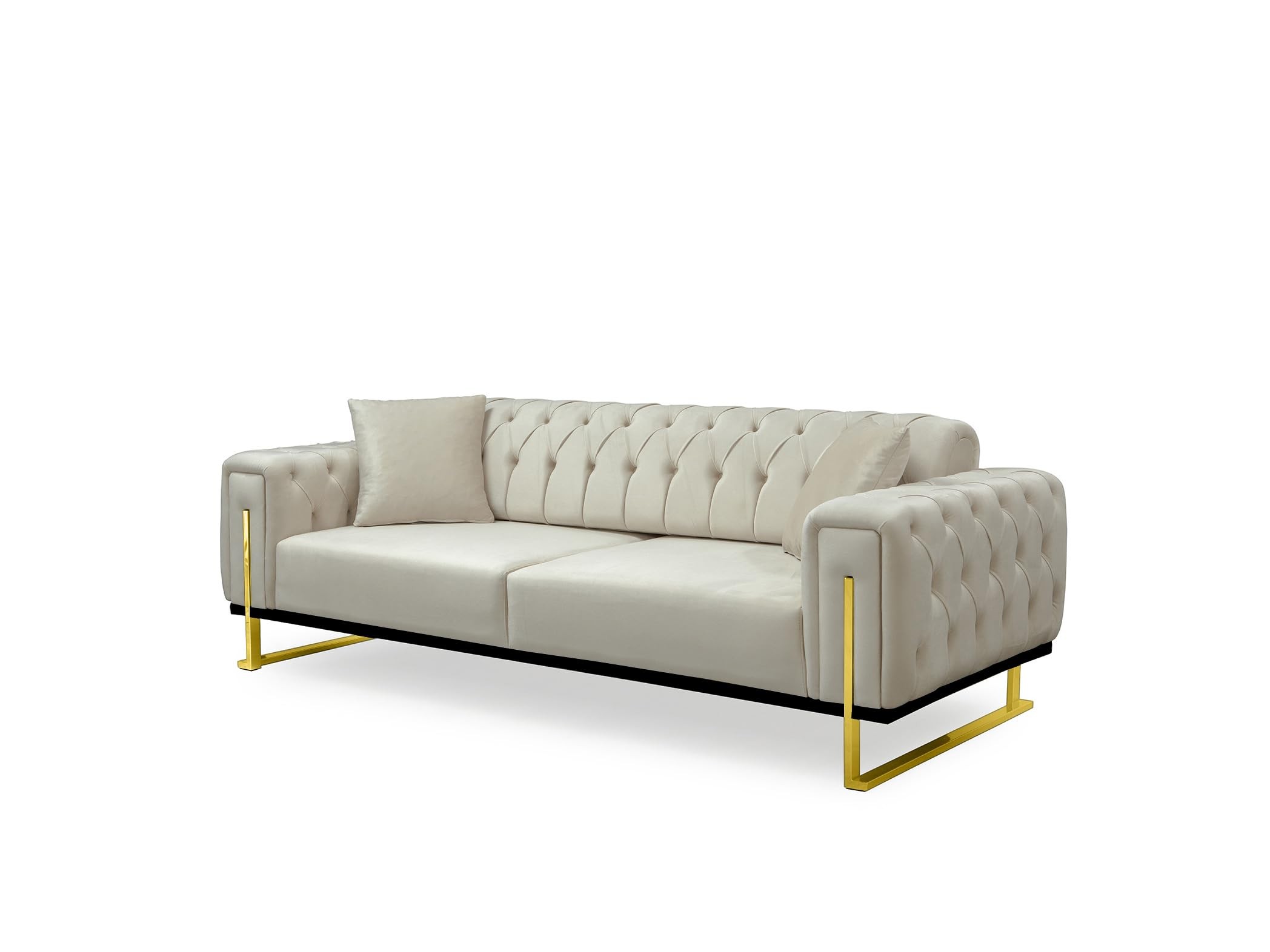 Bienne Furniture Couchgarnitur Harmonie 3-Sitzer+2-Sitzer+Sessel (Gold Farben, Beige)